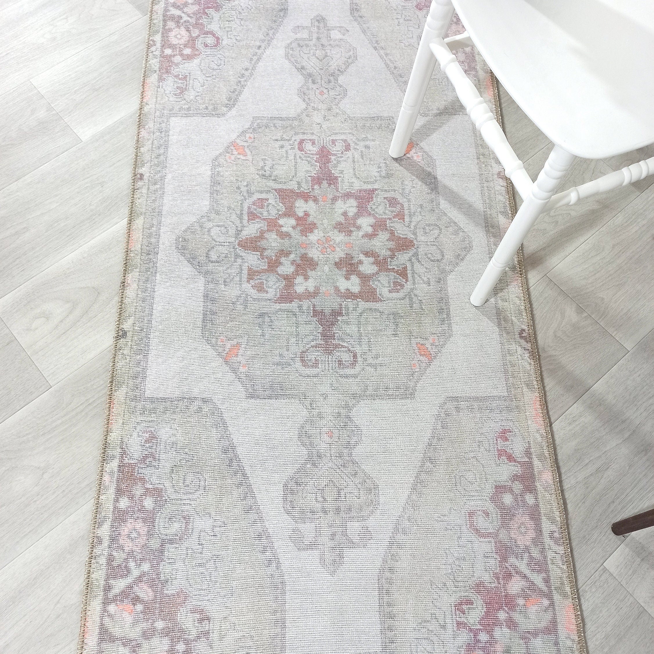 Vera Rug Neutral Turkish Gray Pastel Muted Green Ivory Rug