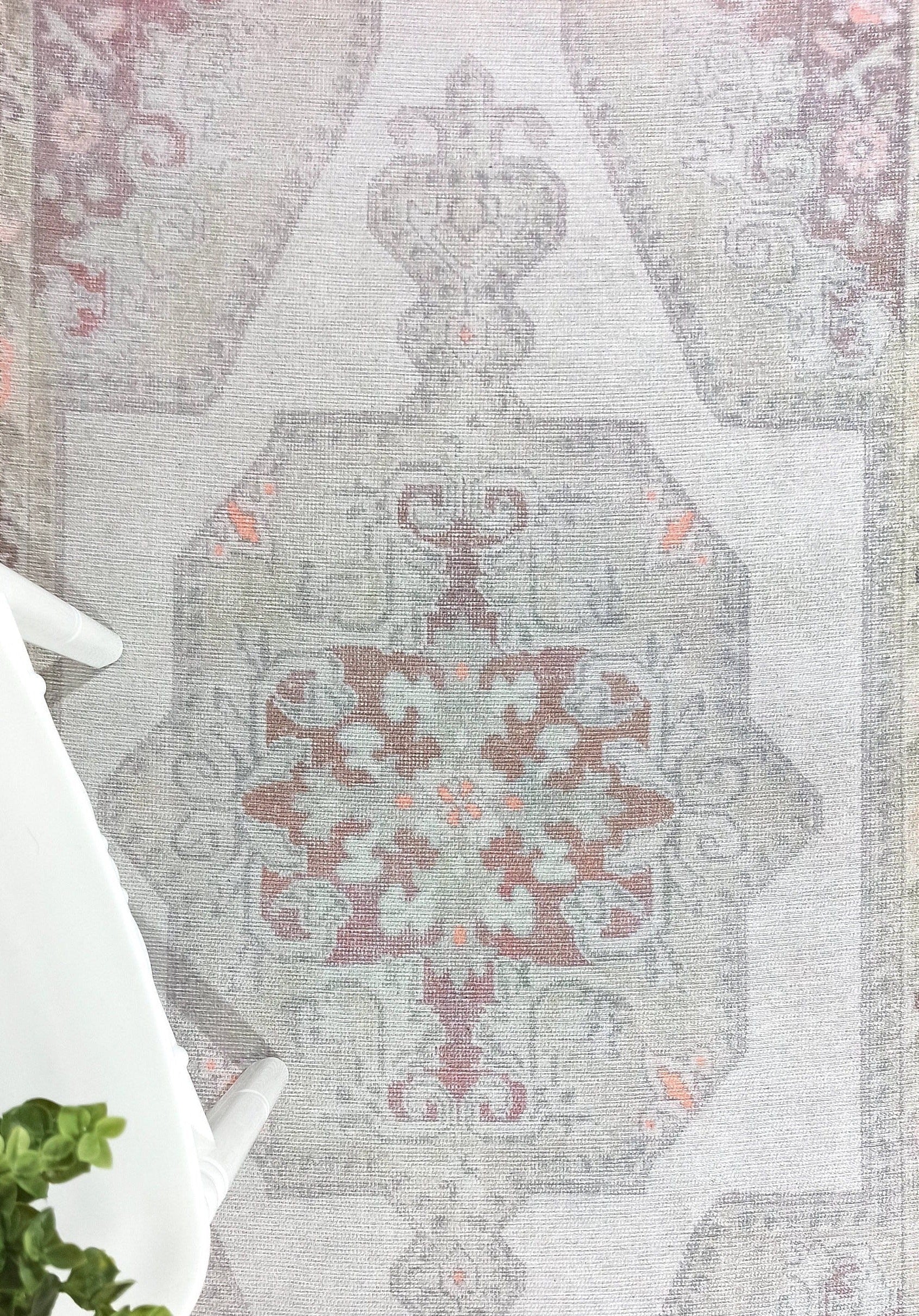 Vera Rug Neutral Turkish Gray Pastel Muted Green Ivory Rug