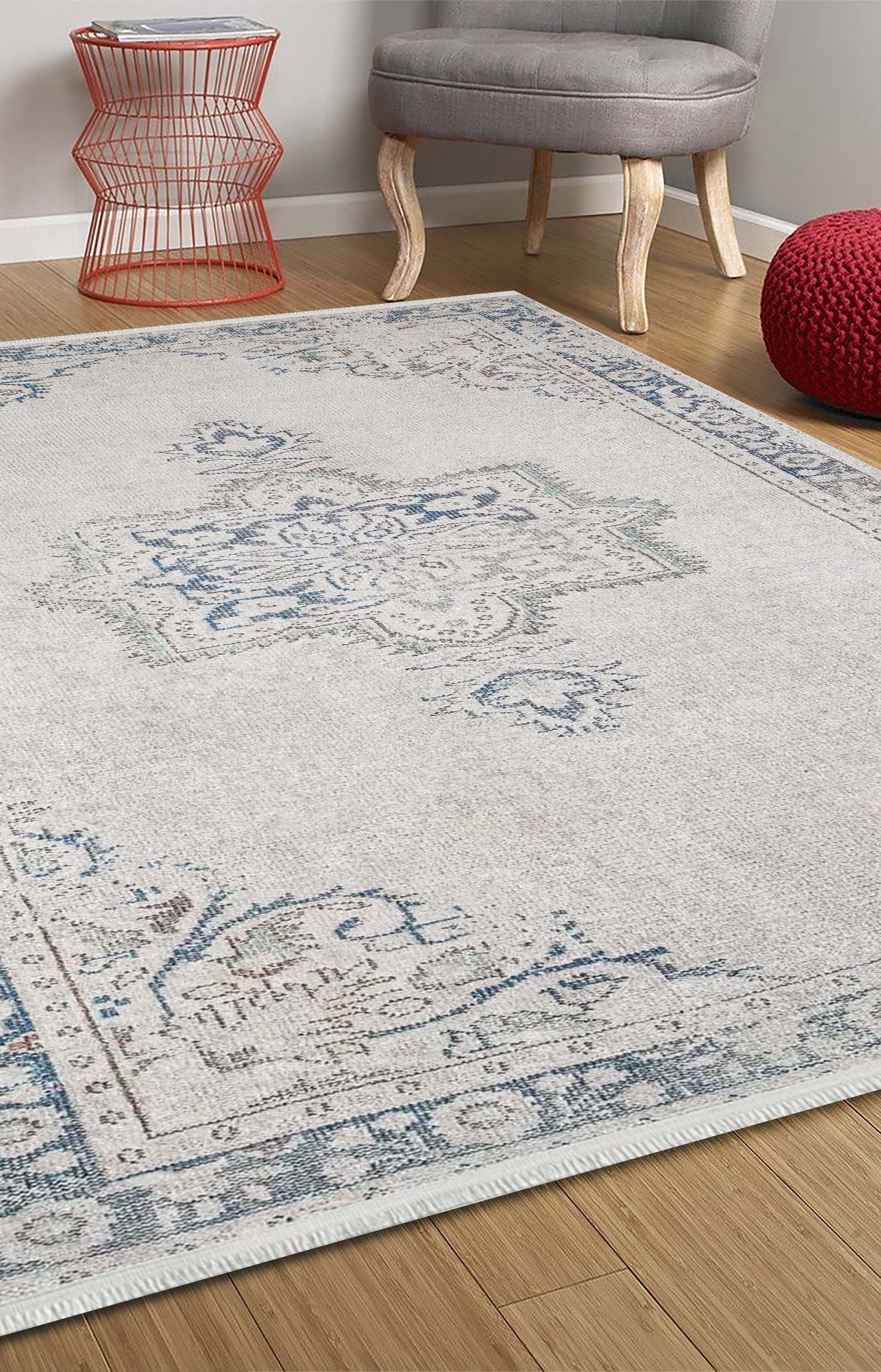 Vida Neutral Turkish Faded Gray Rug