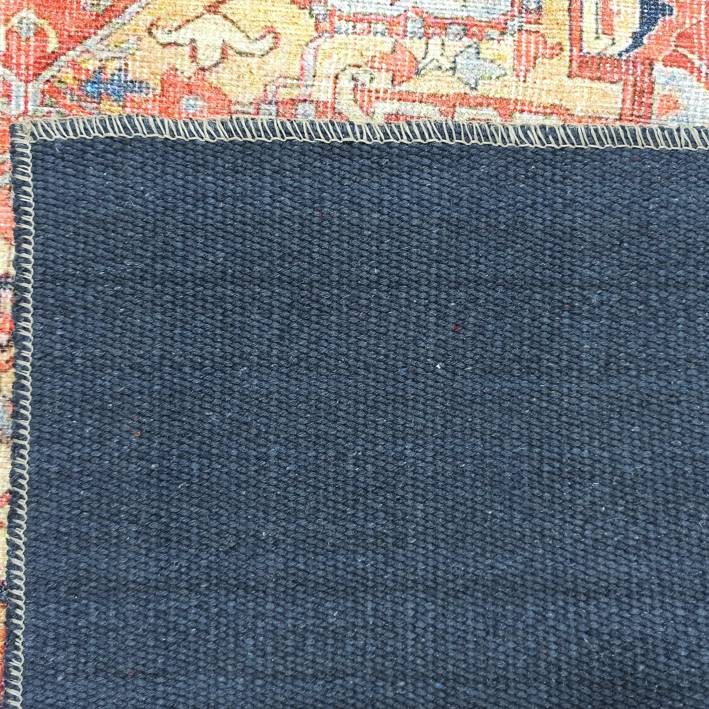 Karine Yellow Burnt Orange Distressed Vintage Persian Rug