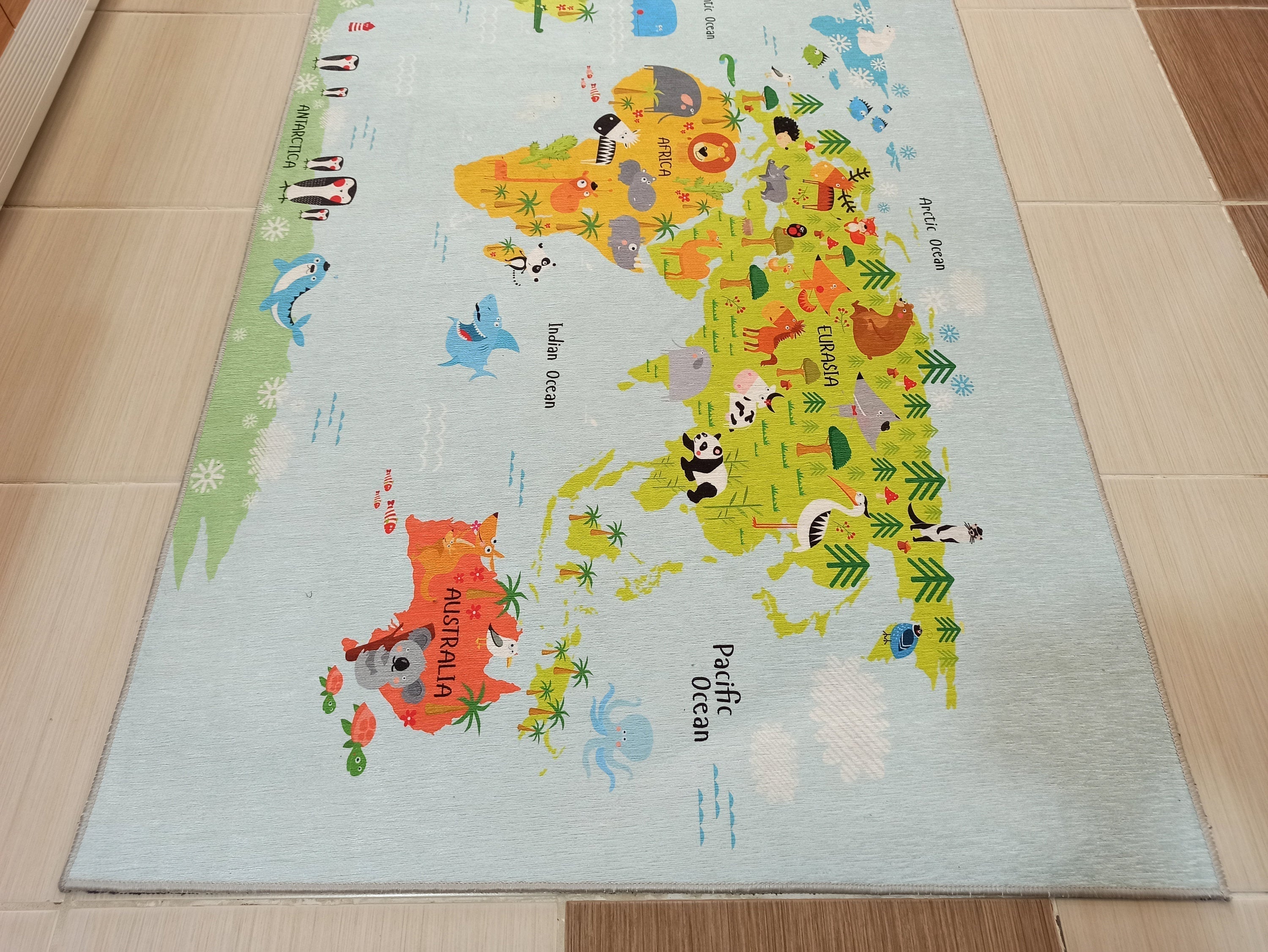 World Rug World Map Kids Play Rug