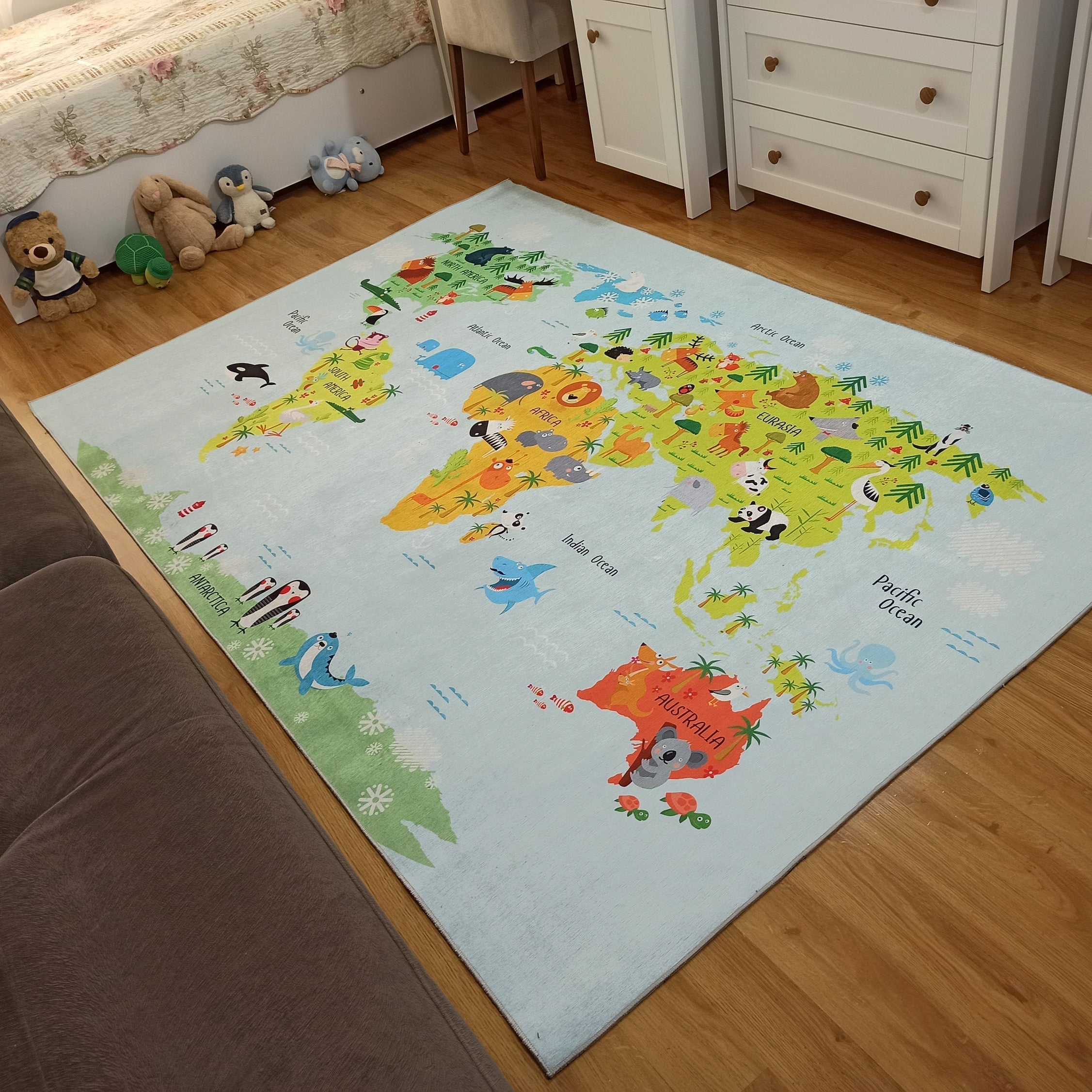 World Rug World Map Kids Play Rug
