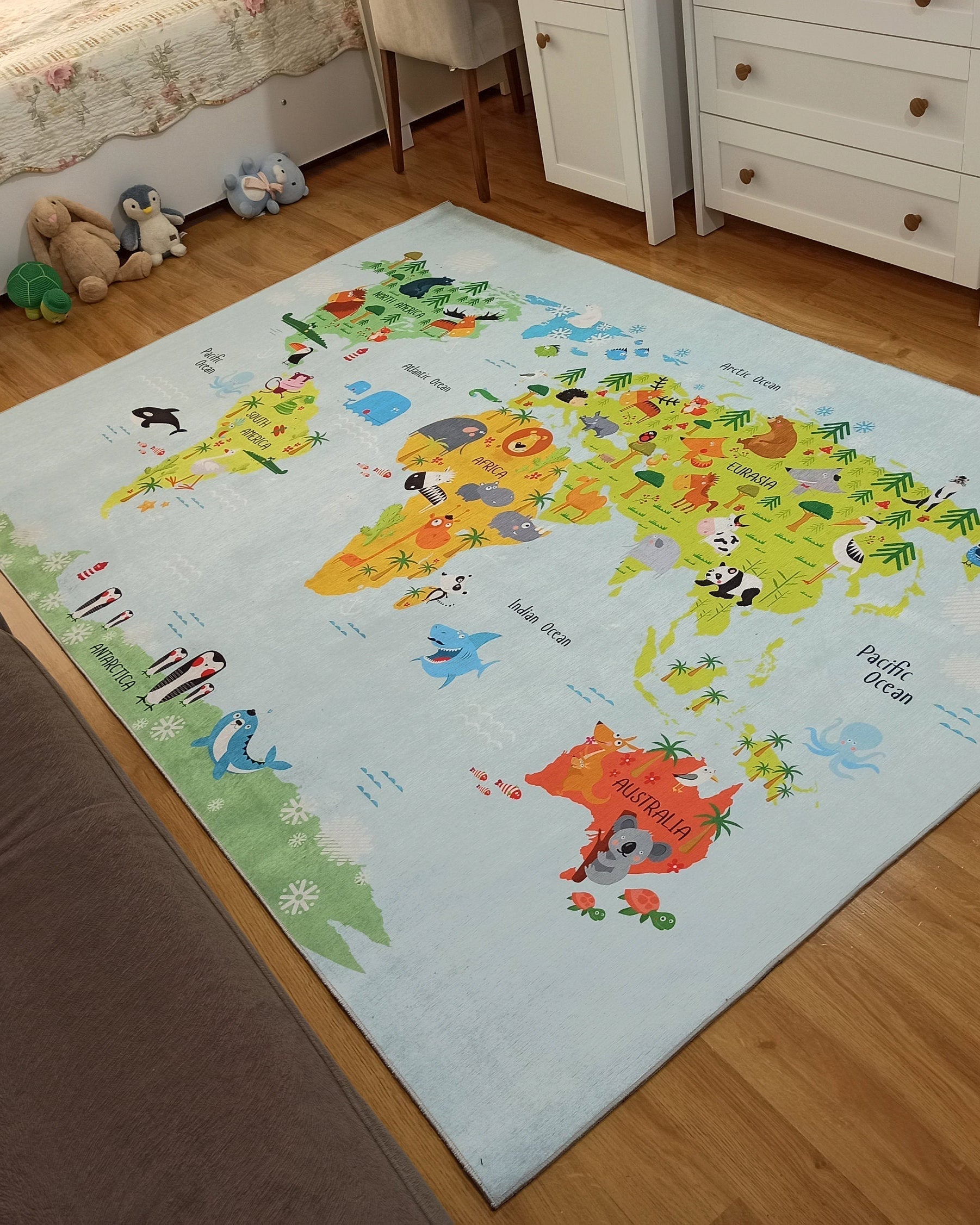 World Rug World Map Kids Play Rug