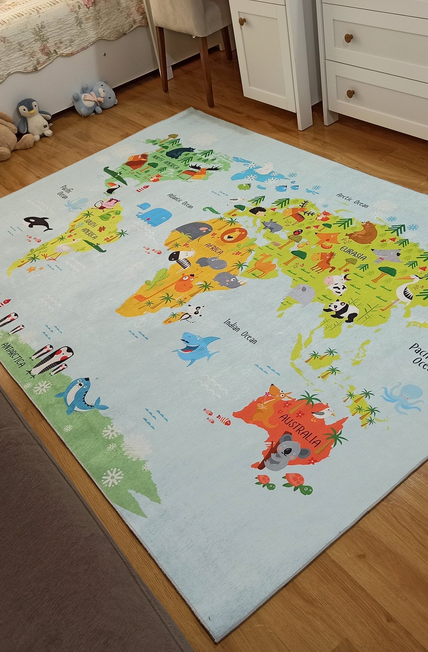 World Rug World Map Kids Play Rug