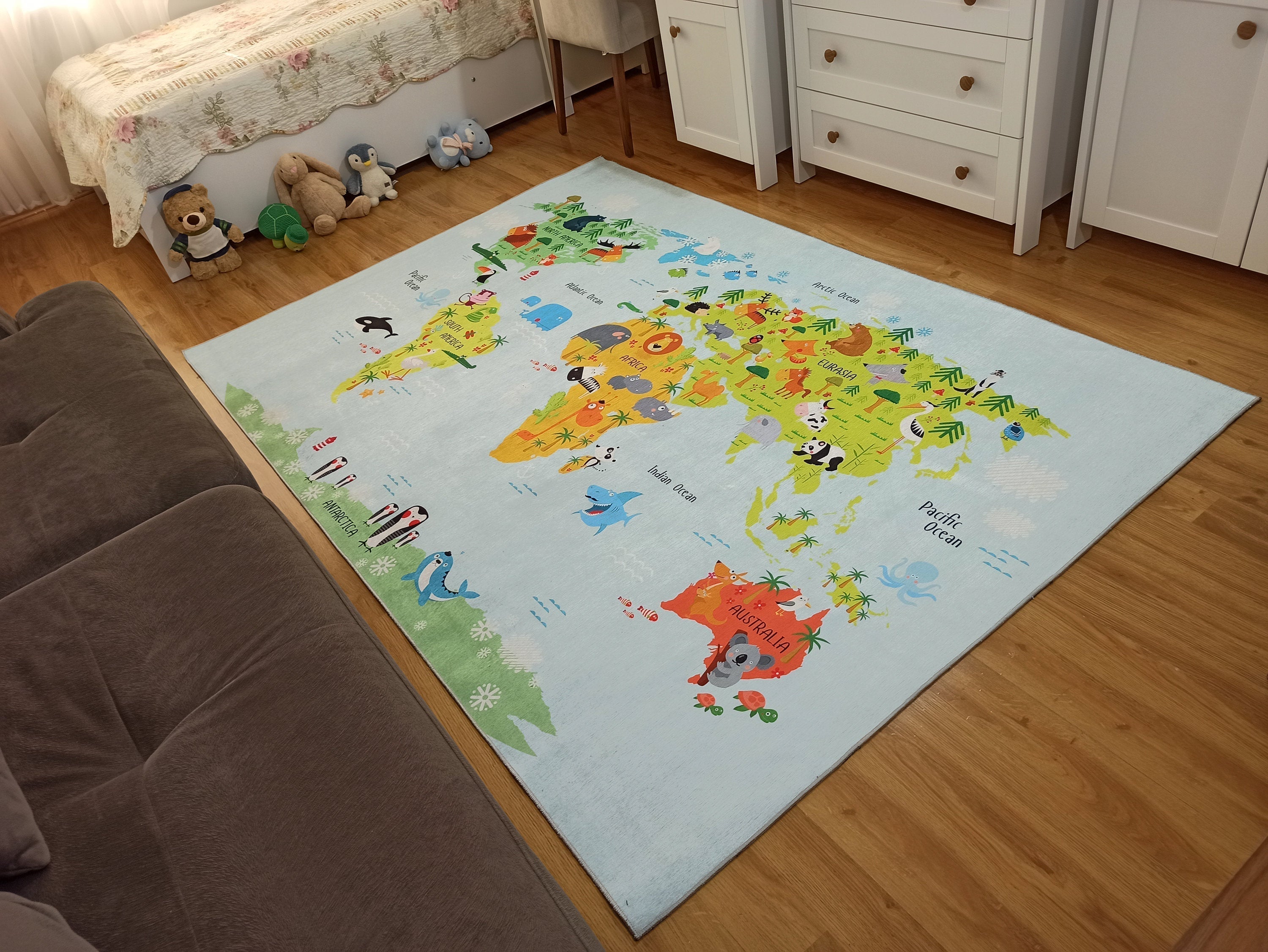 World Rug World Map Kids Play Rug