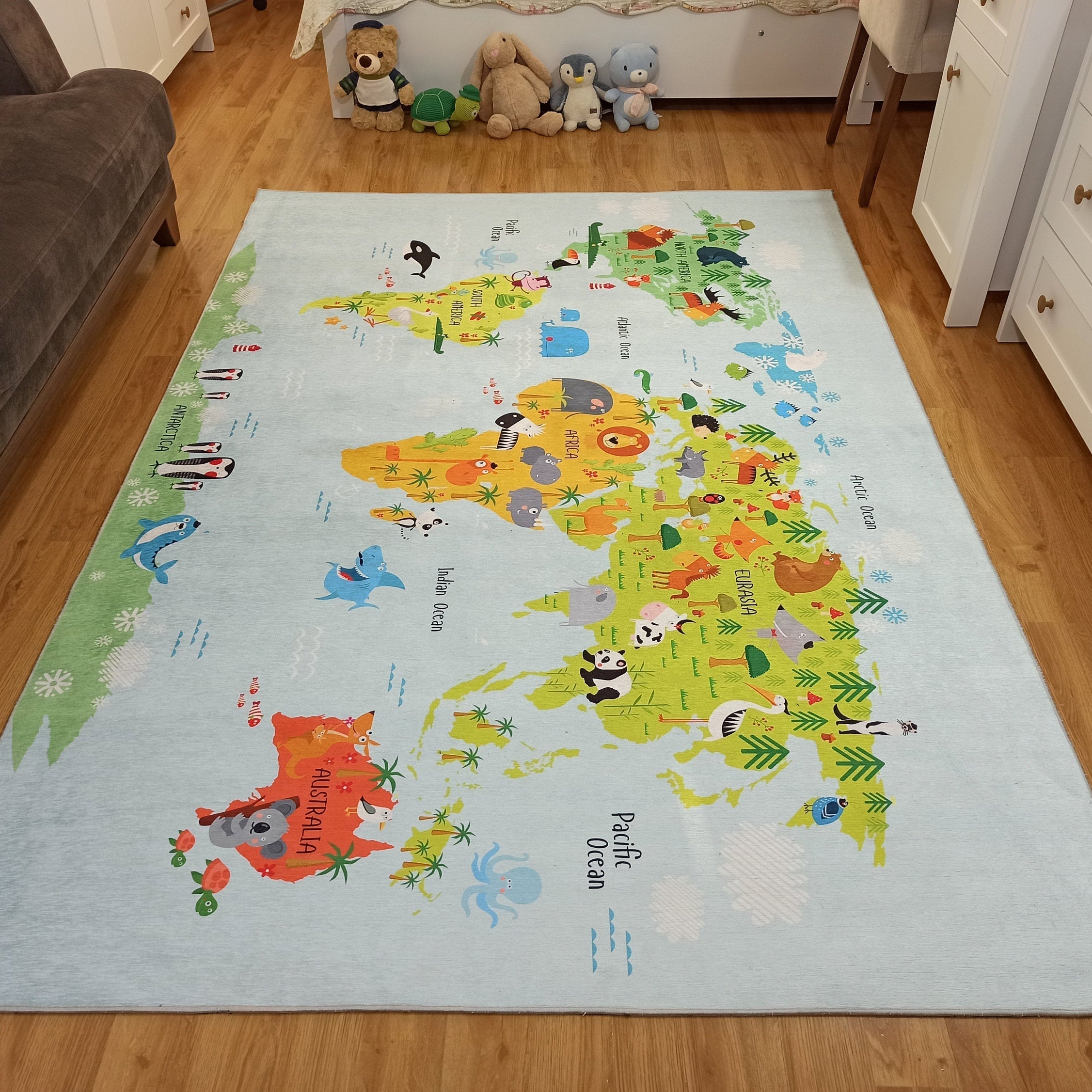 World Rug World Map Kids Play Rug