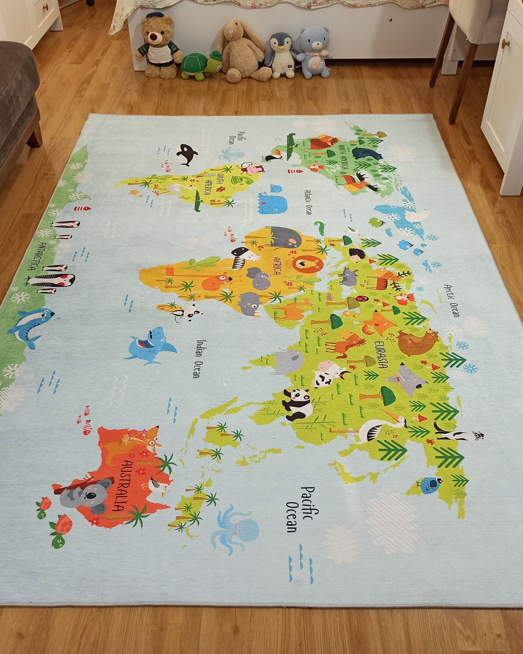 World Rug World Map Kids Play Rug