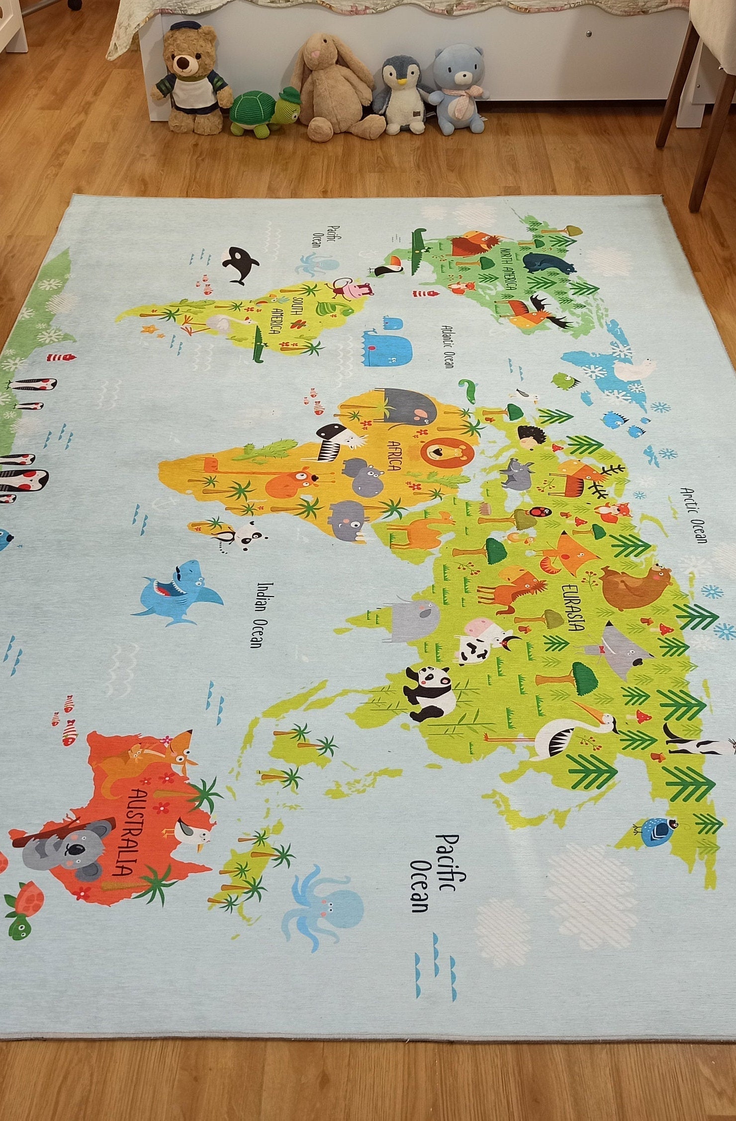 World Rug World Map Kids Play Rug