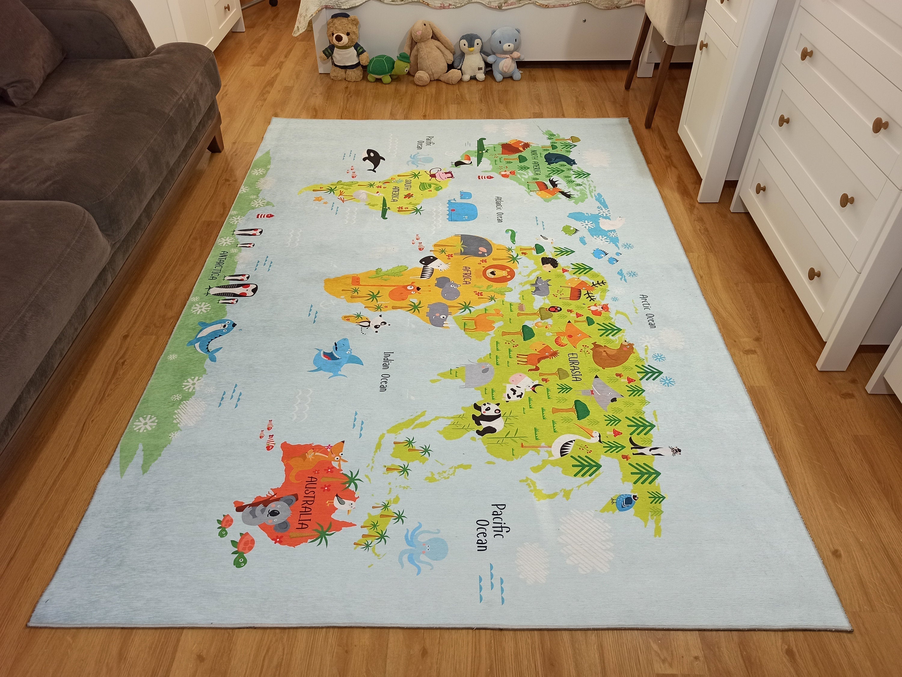 World Rug World Map Kids Play Rug