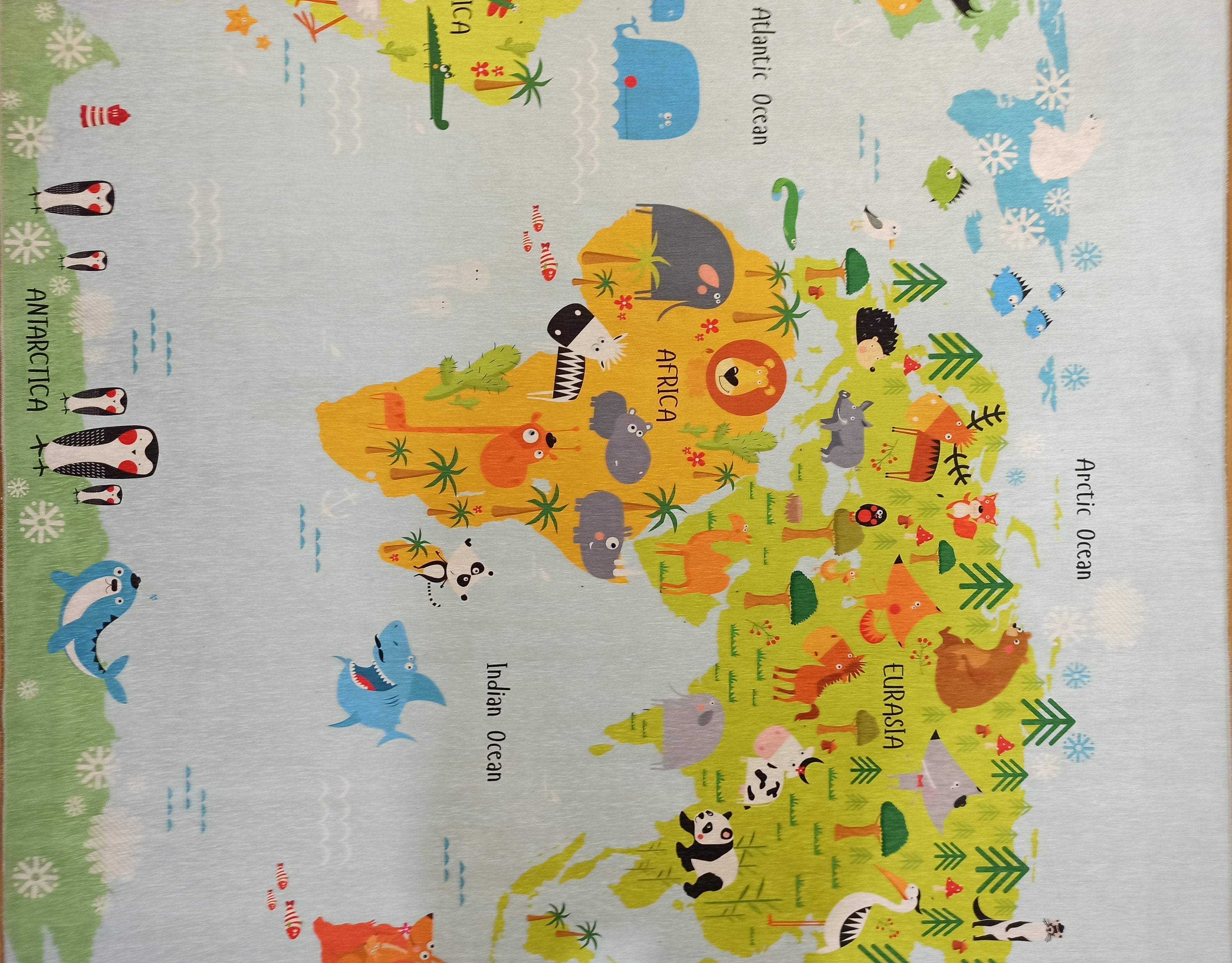 World Rug World Map Kids Play Rug