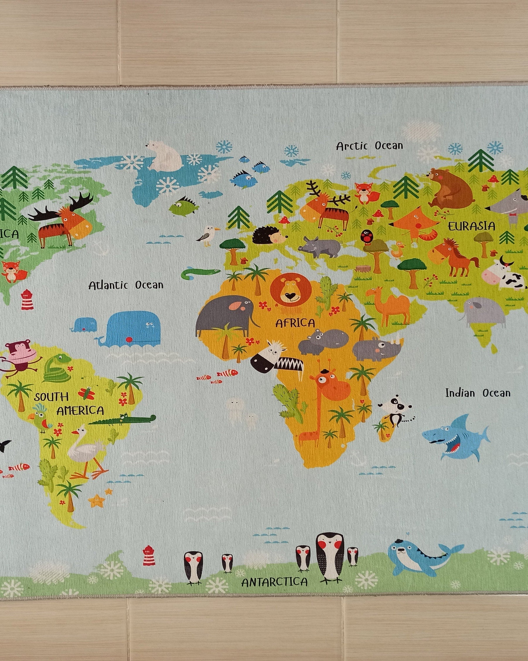 World Rug World Map Kids Play Rug