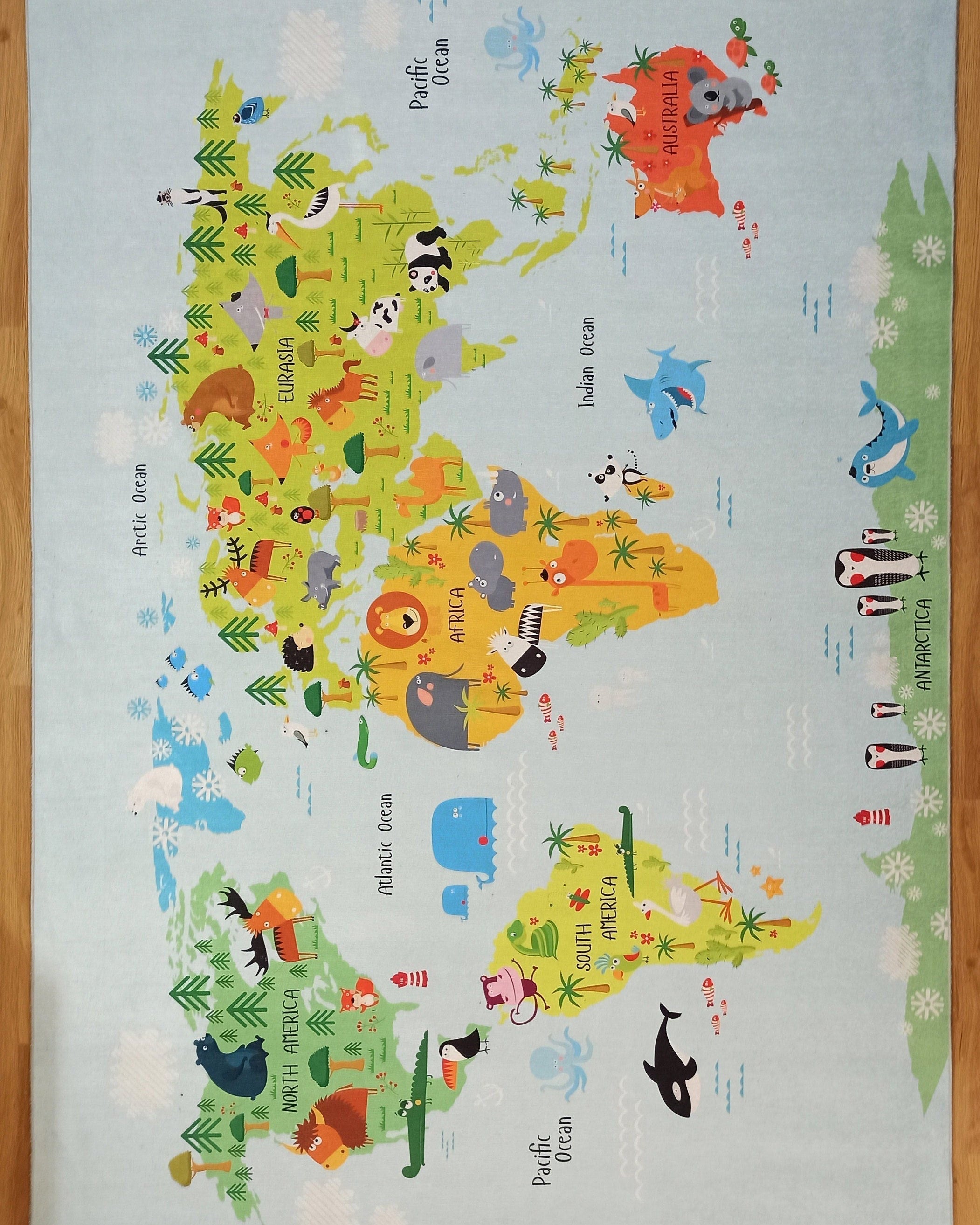 World Rug World Map Kids Play Rug