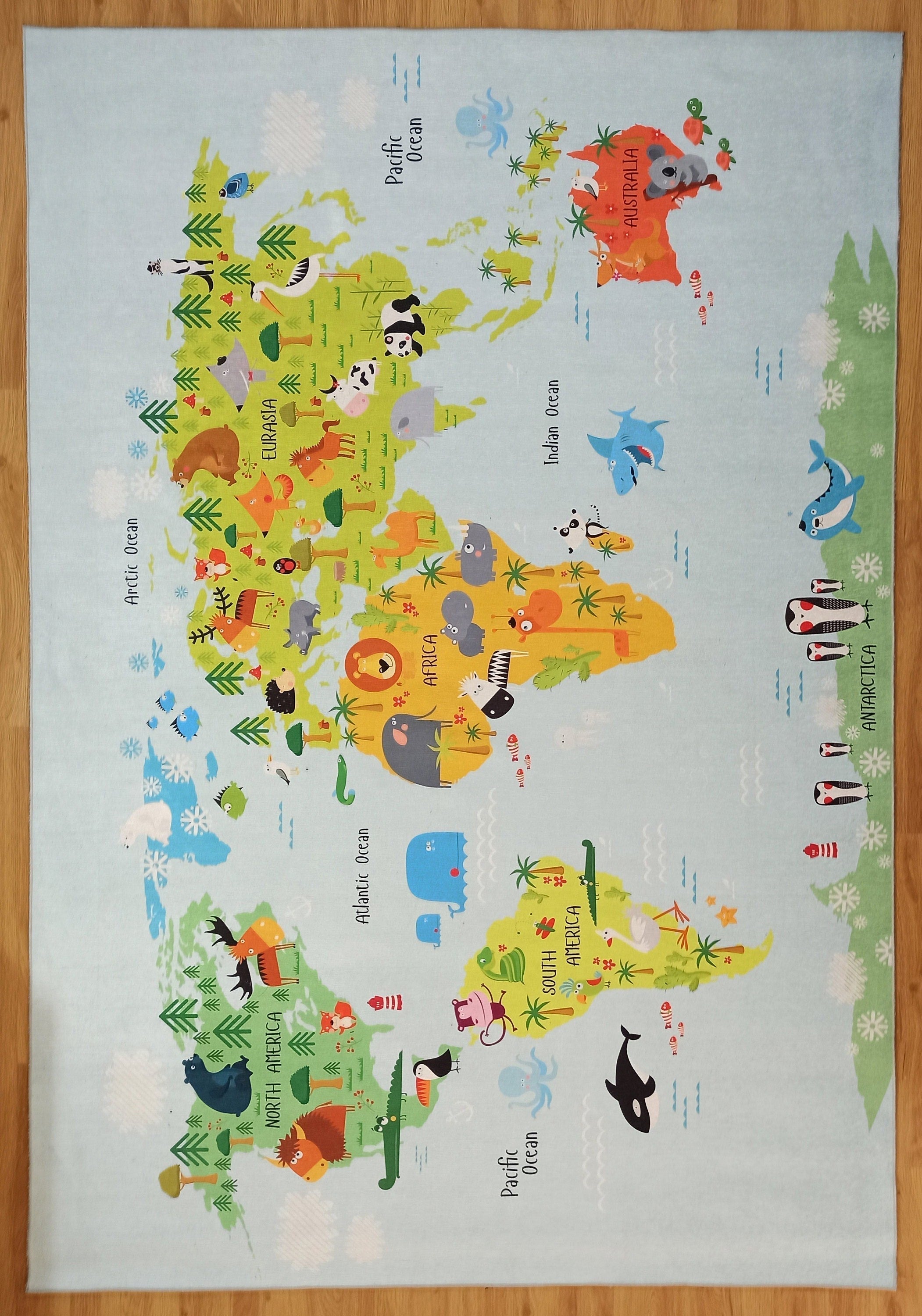 World Rug World Map Kids Play Rug