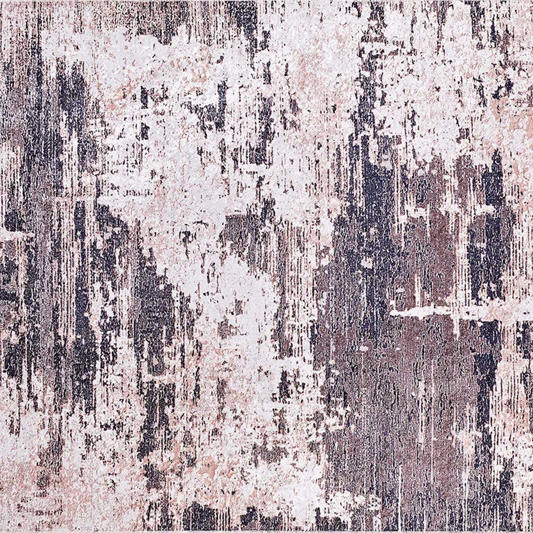 Yara Turkish Distressed Abstract Blush Pink & Green Rug