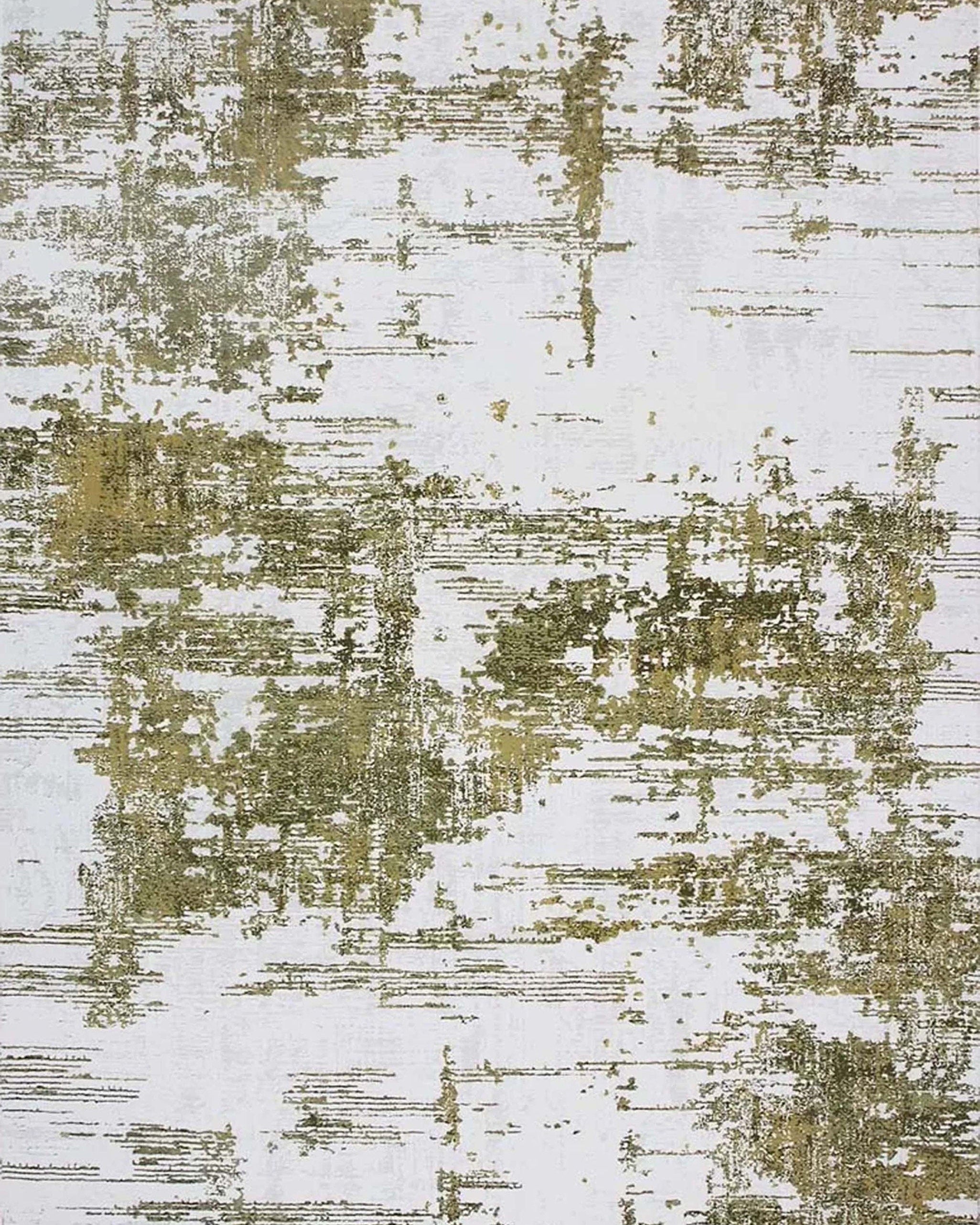 Yara Turkish Distressed Abstract Blush Pink & Green Rug