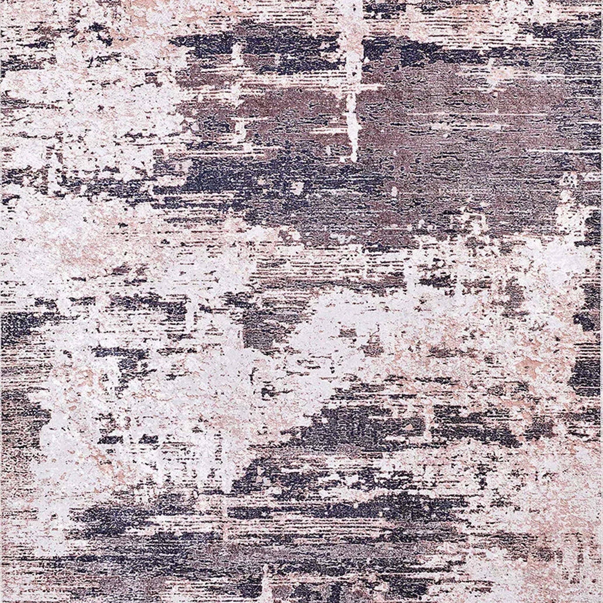Yara Turkish Distressed Abstract Blush Pink & Green Rug