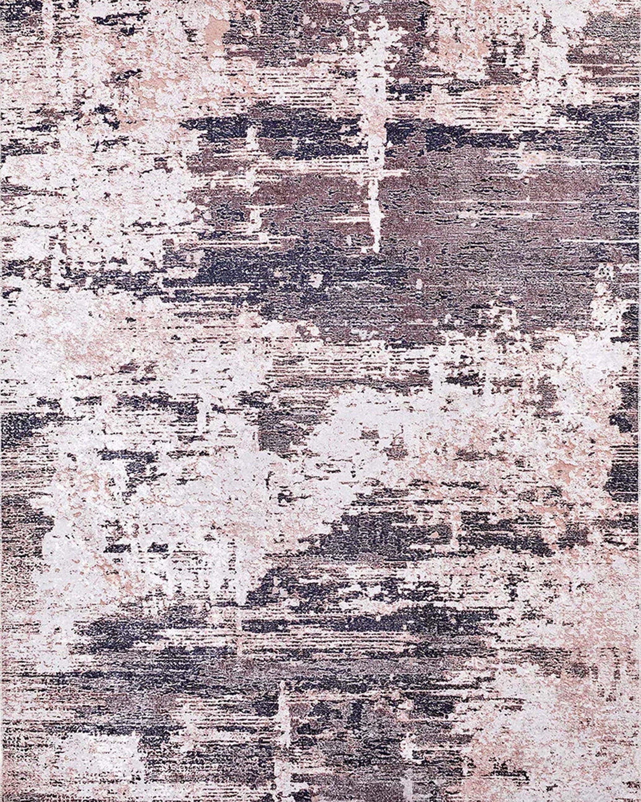 Yara Turkish Distressed Abstract Blush Pink & Green Rug