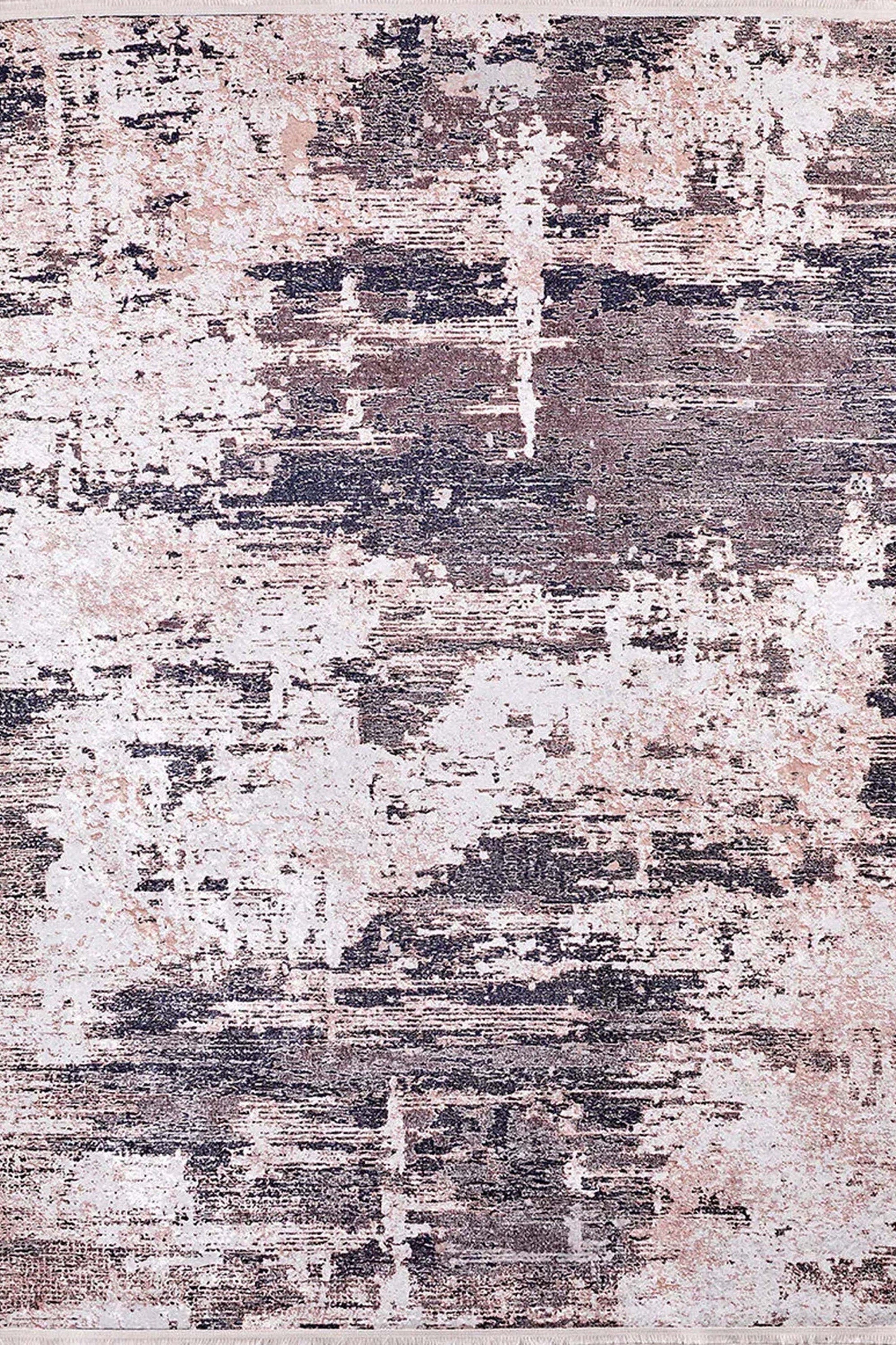 Yara Turkish Distressed Abstract Blush Pink & Green Rug