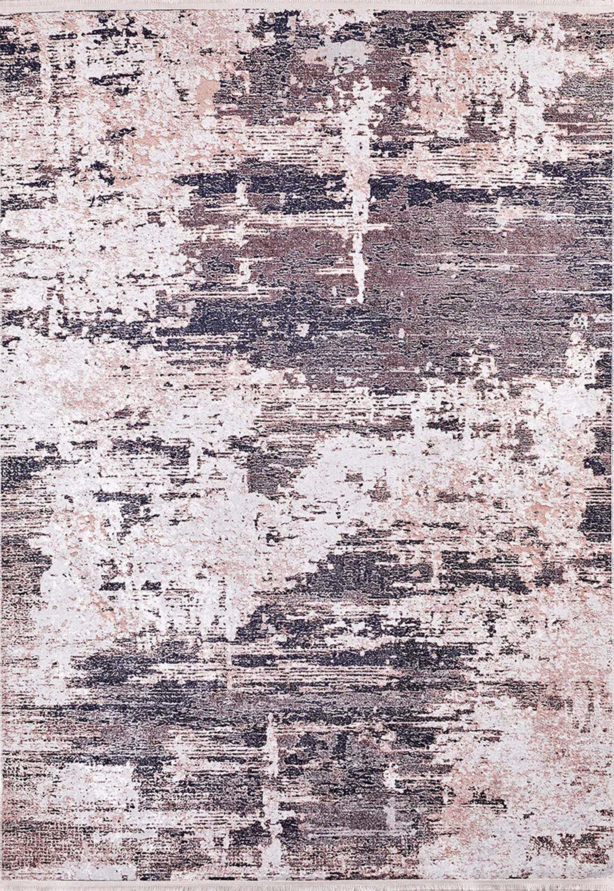Yara Turkish Distressed Abstract Blush Pink & Green Rug