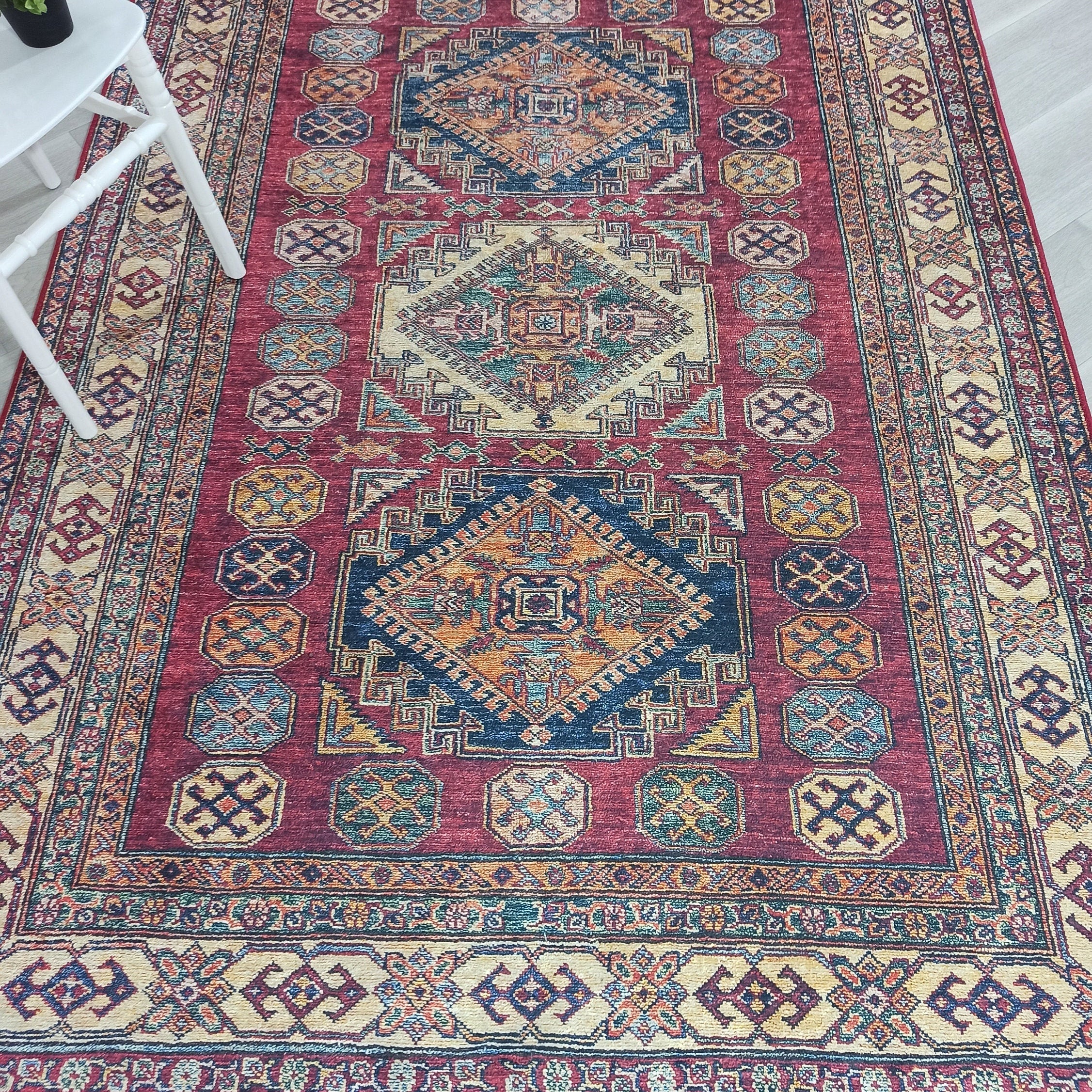 Yaren Turkish Dark Red Burgundy Rug