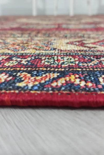 Yaren Turkish Dark Red Burgundy Rug