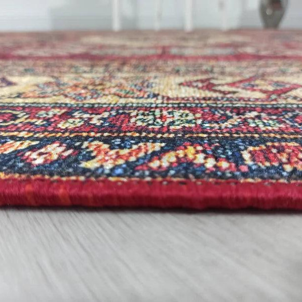 Yaren Turkish Dark Red Burgundy Rug