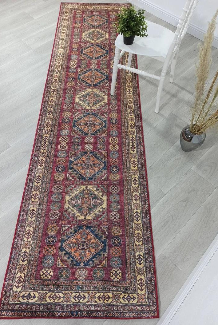Yaren Turkish Dark Red Burgundy Rug