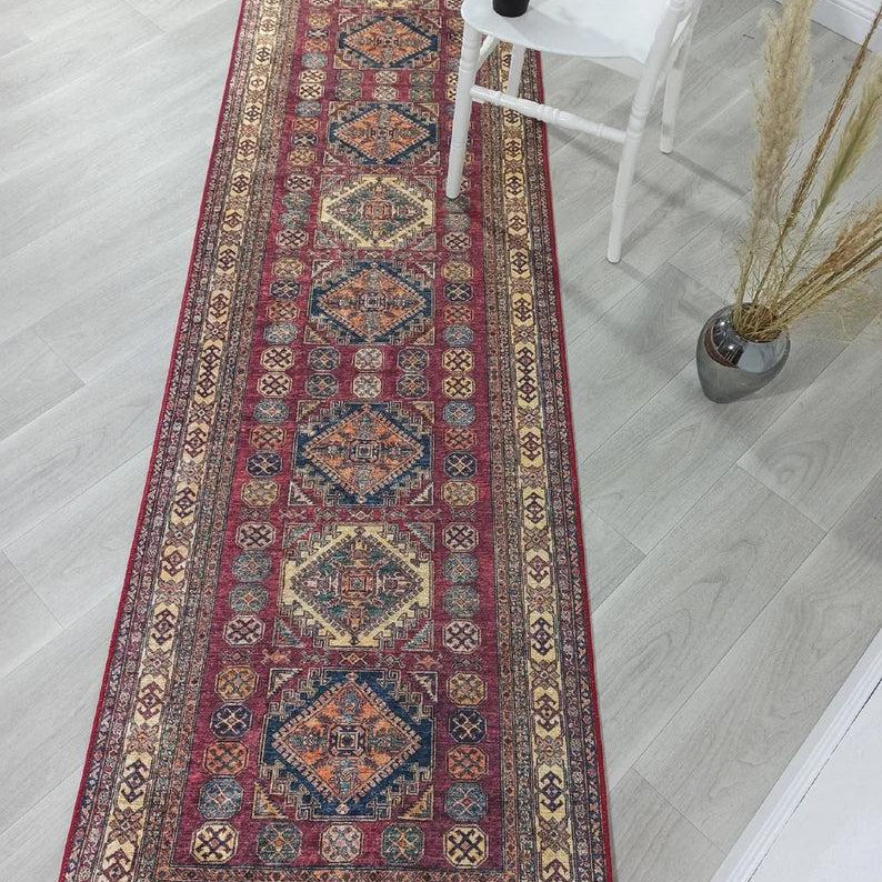 Yaren Turkish Dark Red Burgundy Rug