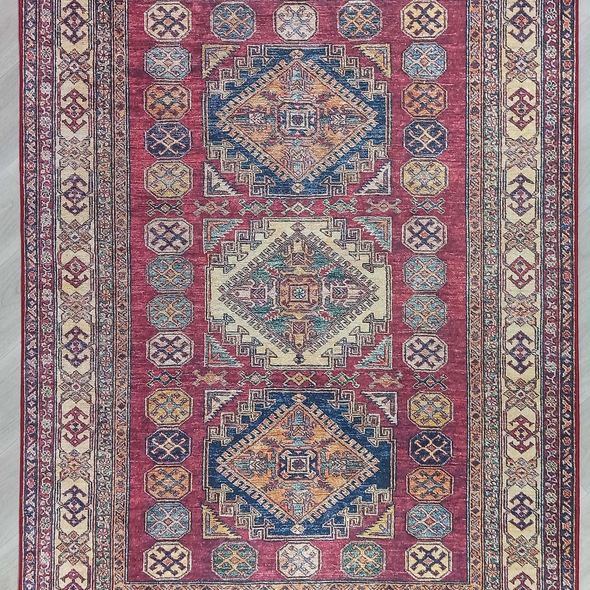 Yaren Turkish Dark Red Burgundy Rug