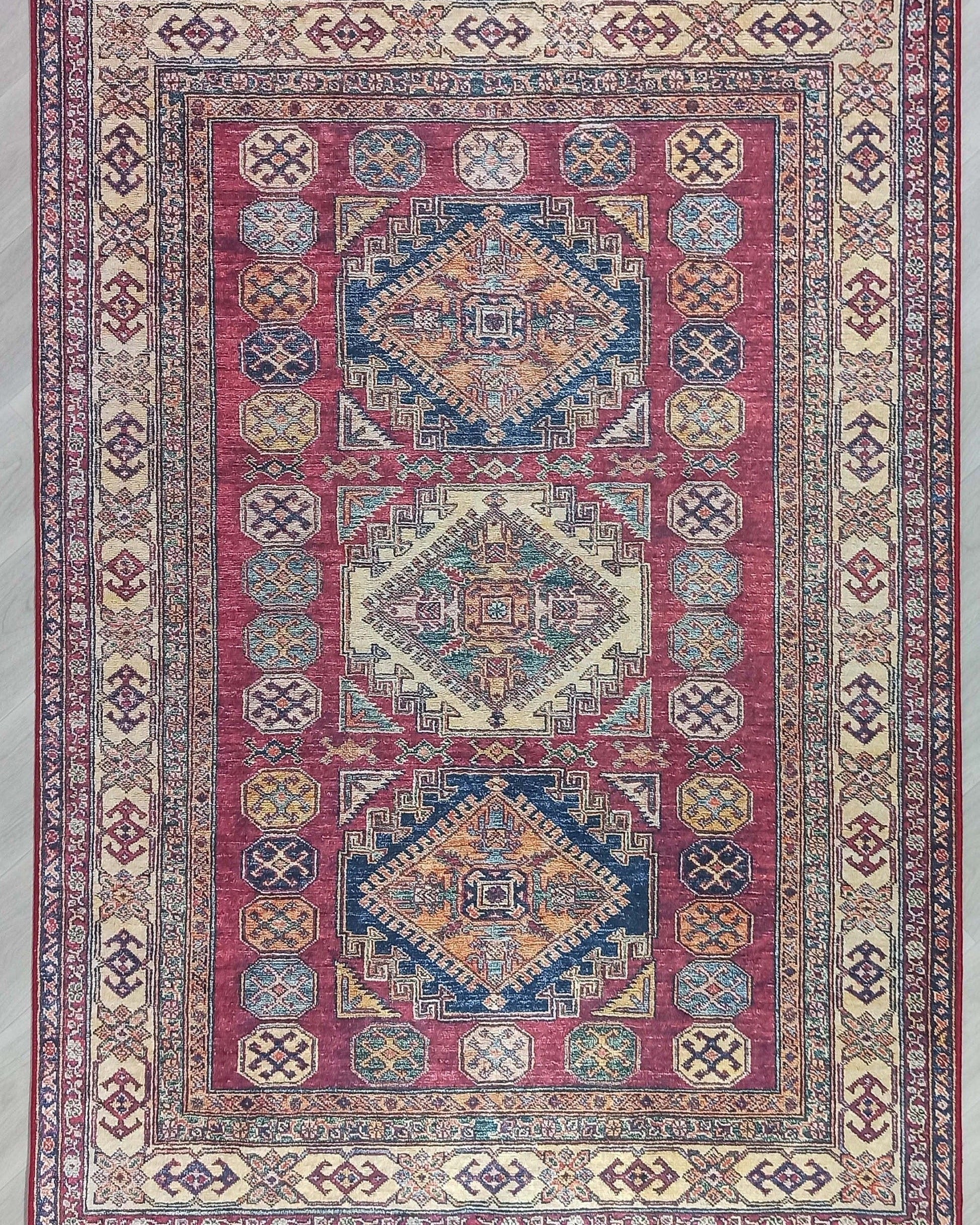Yaren Turkish Dark Red Burgundy Rug