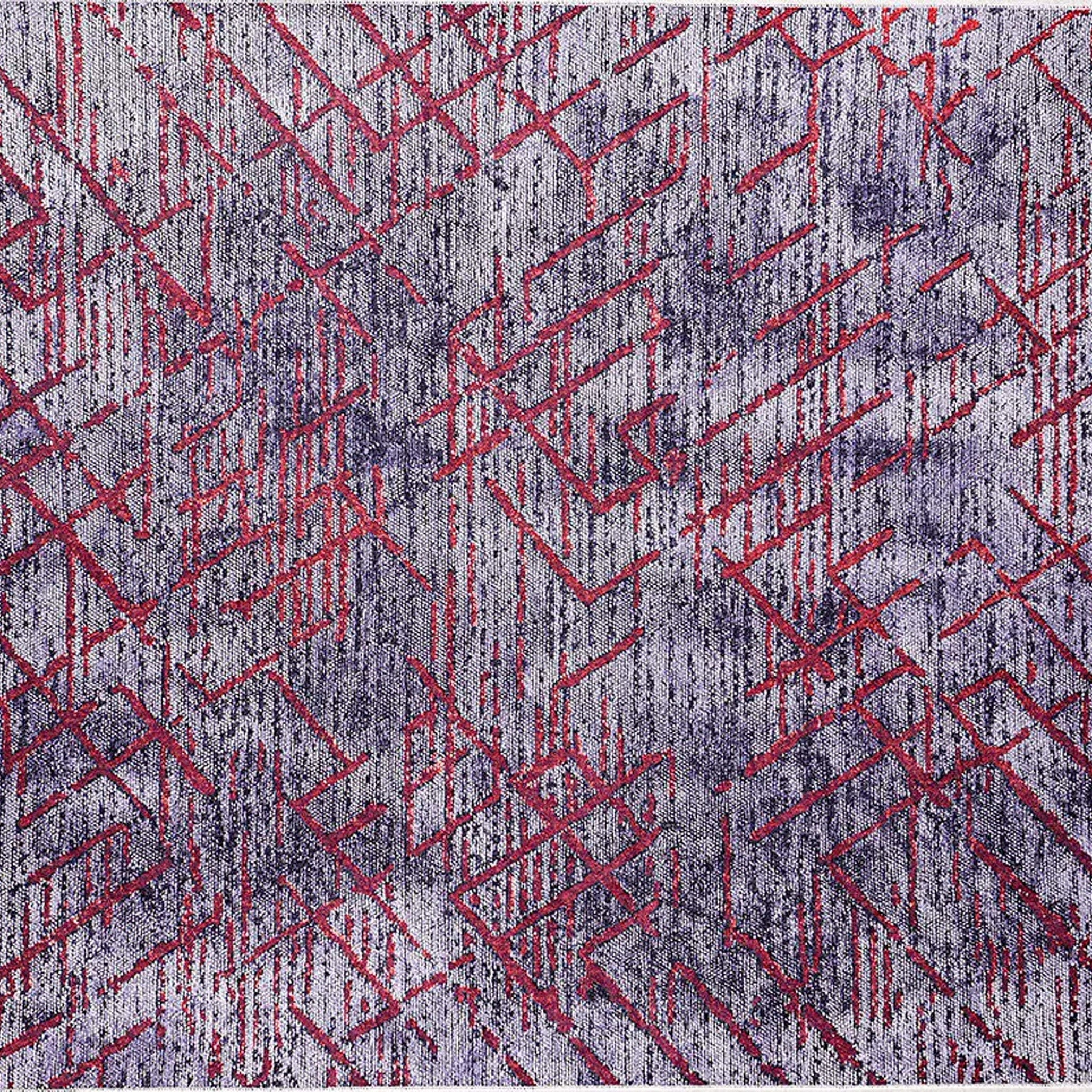 Yaz Distressed Navy Blue Red Rug