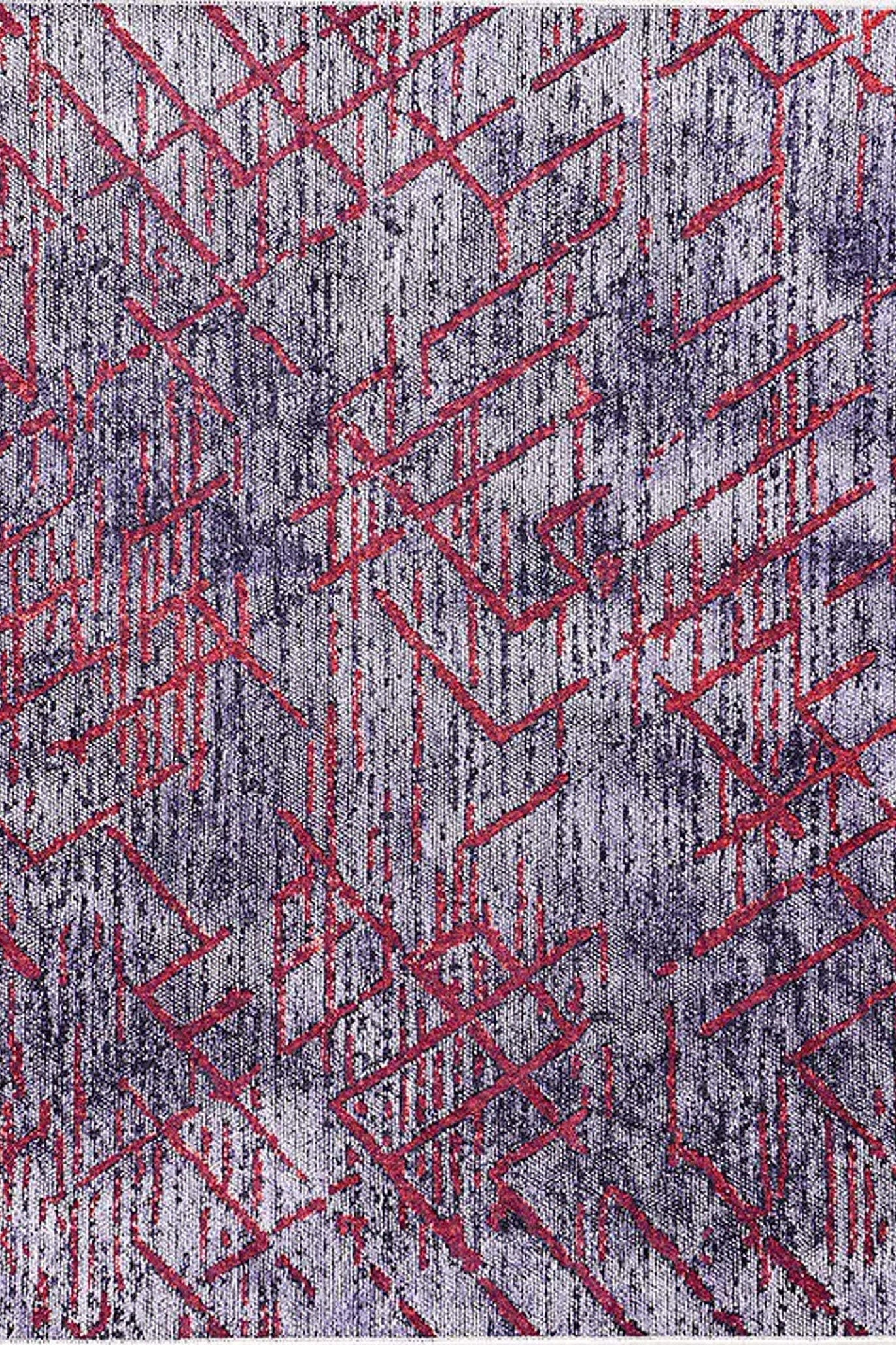 Yaz Distressed Navy Blue Red Rug