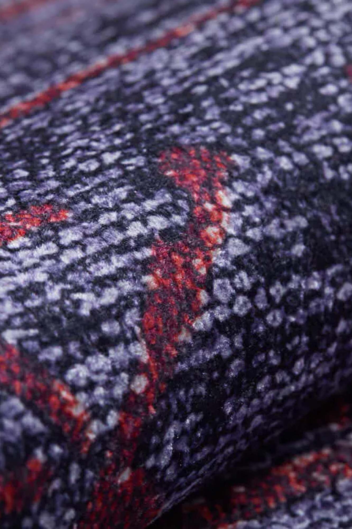 Yaz Distressed Navy Blue Red Rug