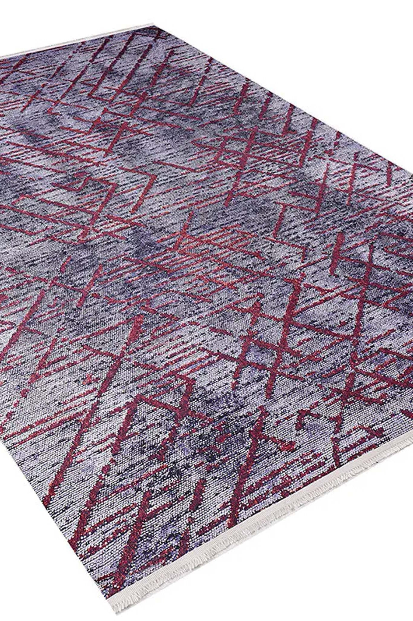 Yaz Distressed Navy Blue Red Rug