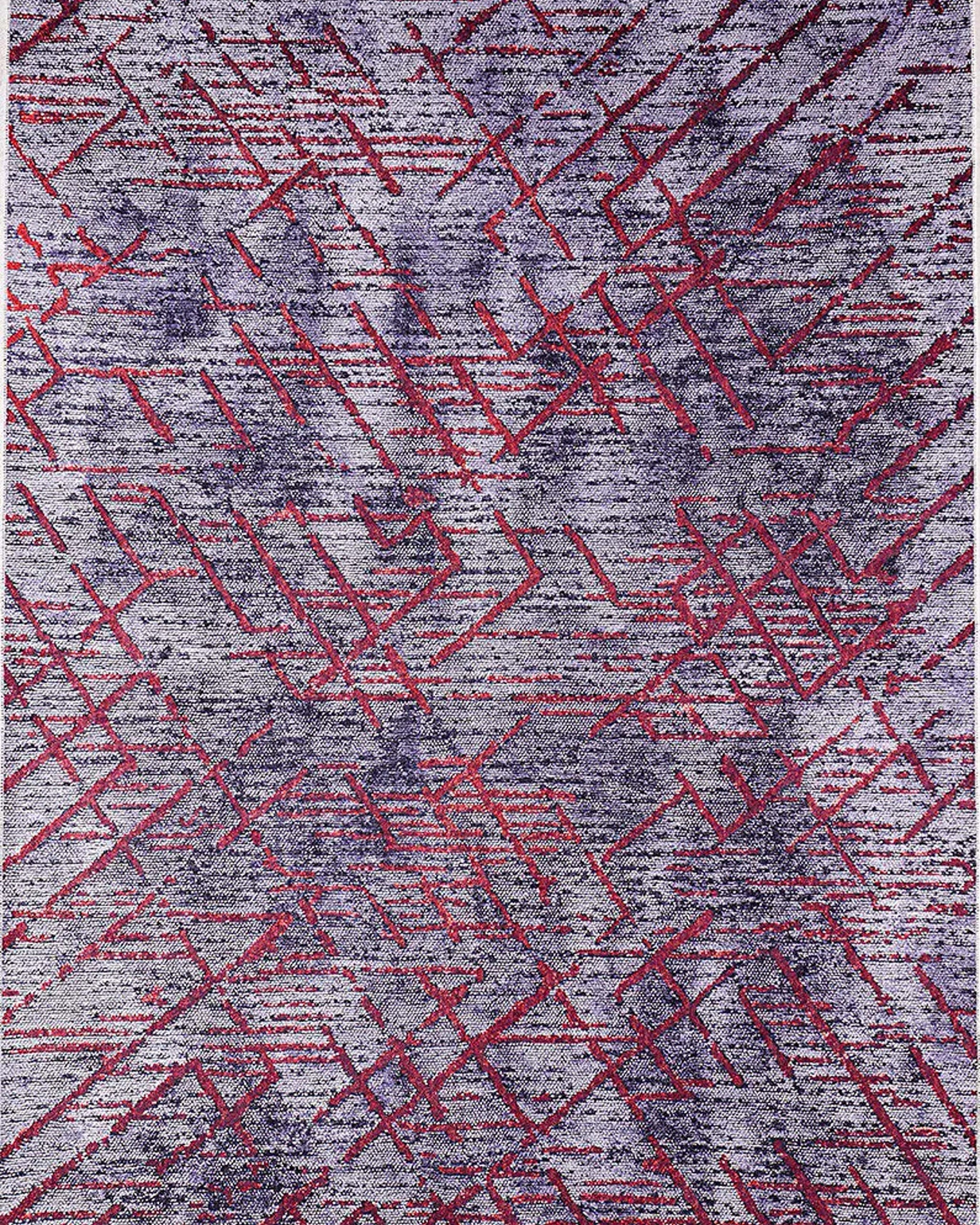 Yaz Distressed Navy Blue Red Rug