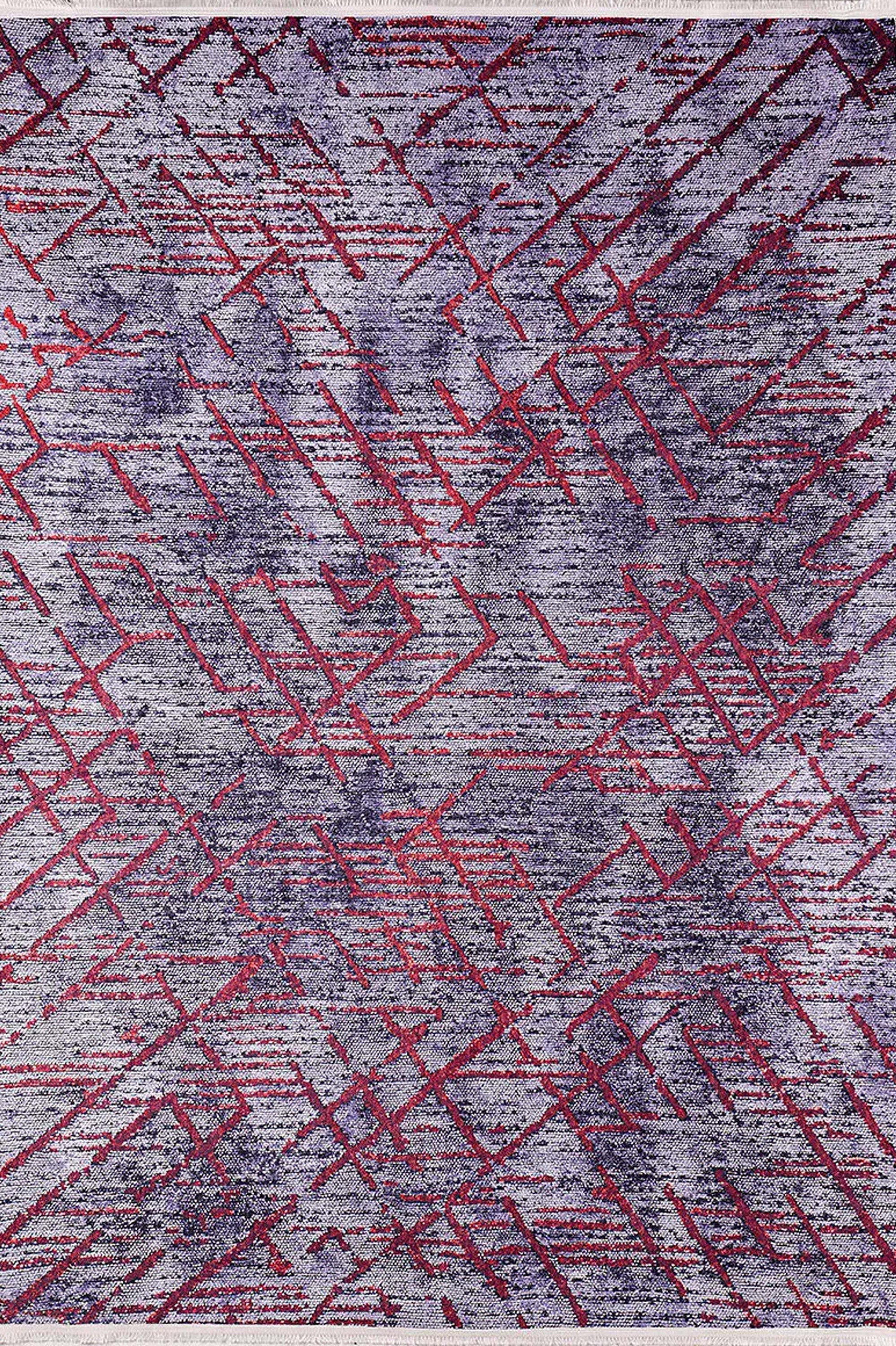 Yaz Distressed Navy Blue Red Rug