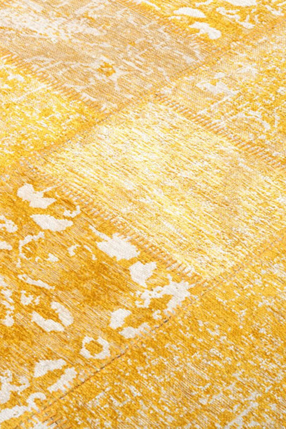 Ersilia Yellow Distressed Patchwork Vintage Rug