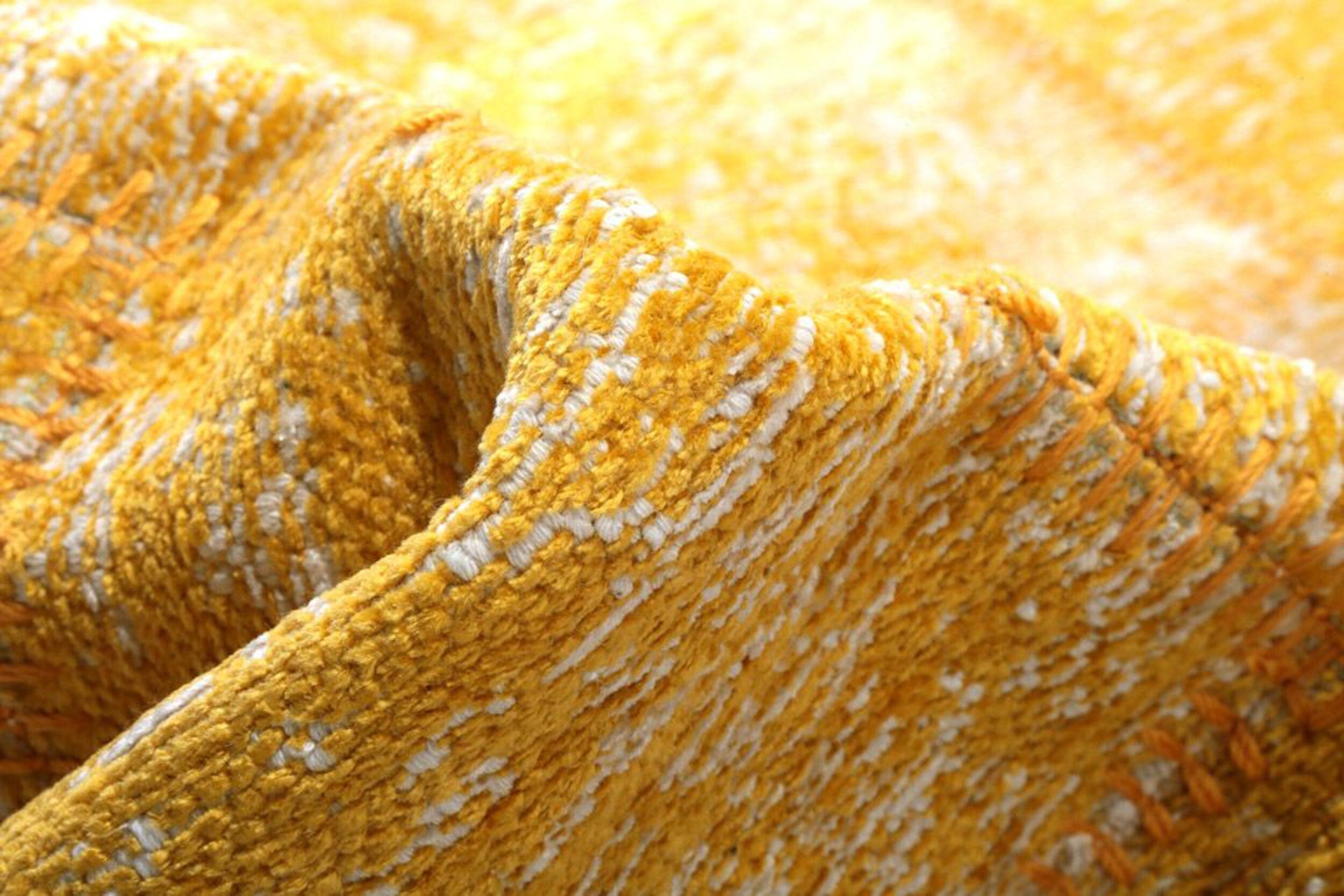 Ersilia Yellow Distressed Patchwork Vintage Rug