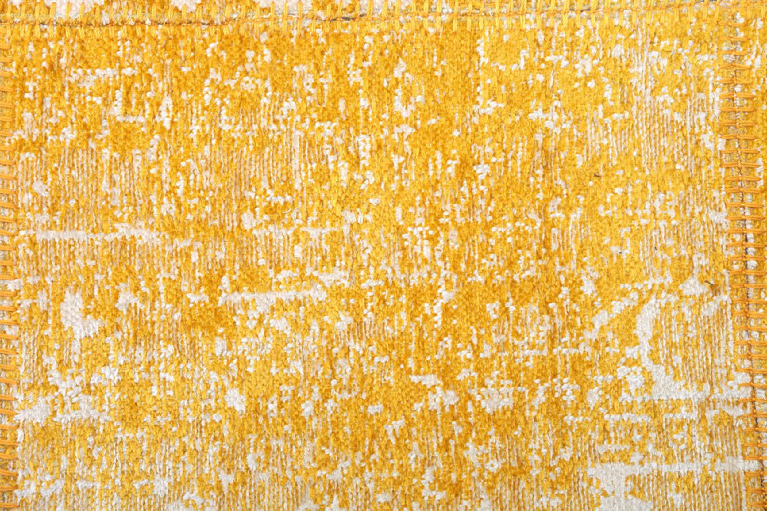 Ersilia Yellow Distressed Patchwork Vintage Rug