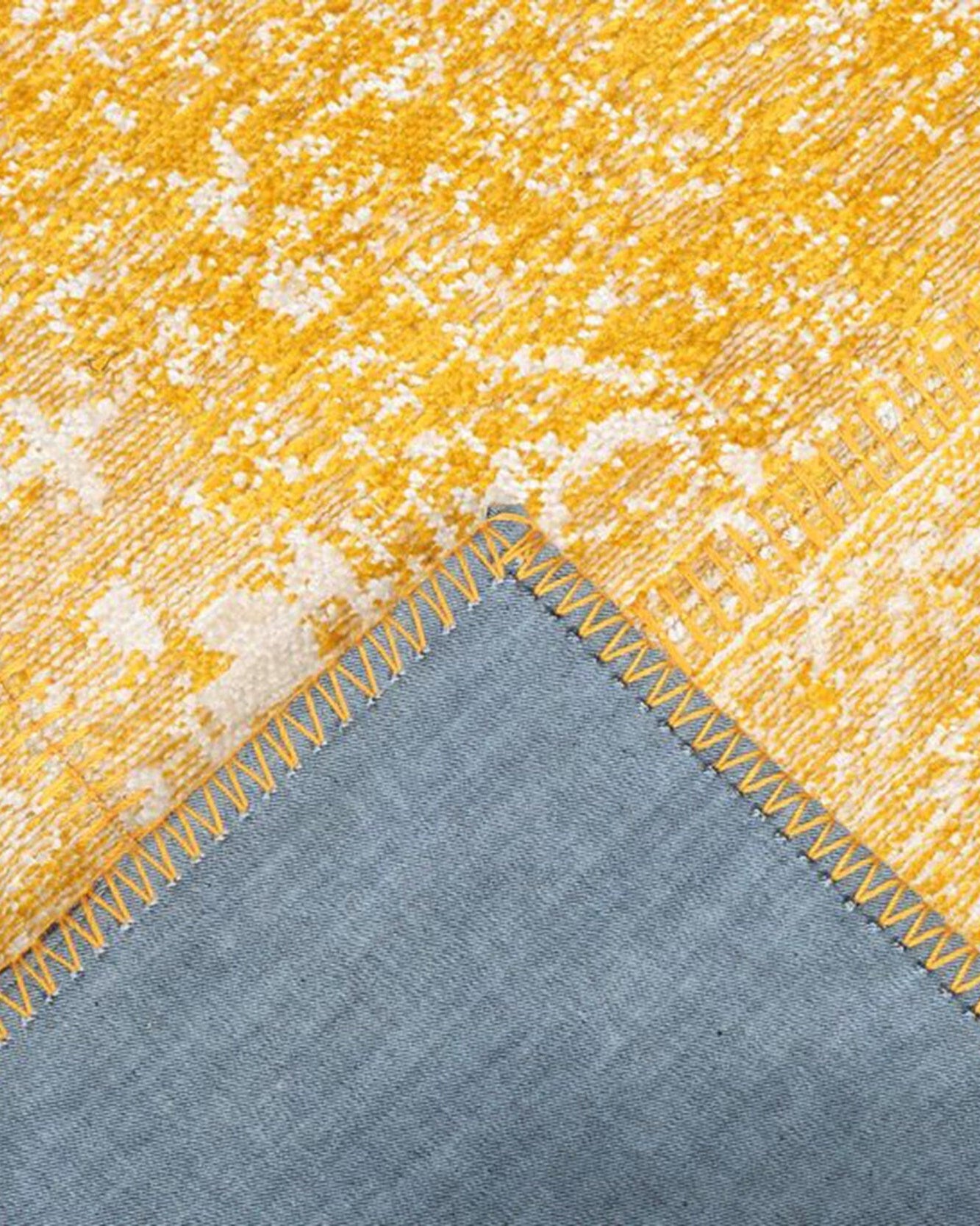 Ersilia Yellow Distressed Patchwork Vintage Rug