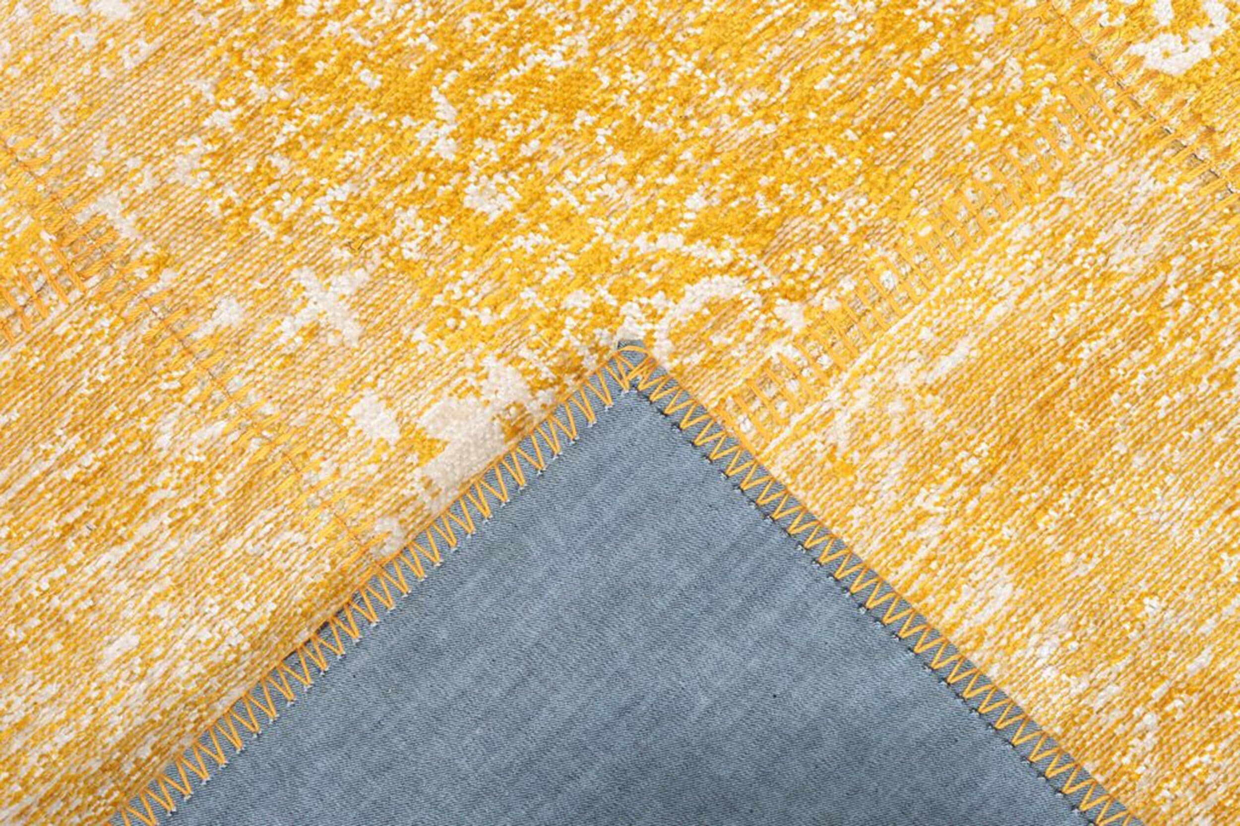 Ersilia Yellow Distressed Patchwork Vintage Rug