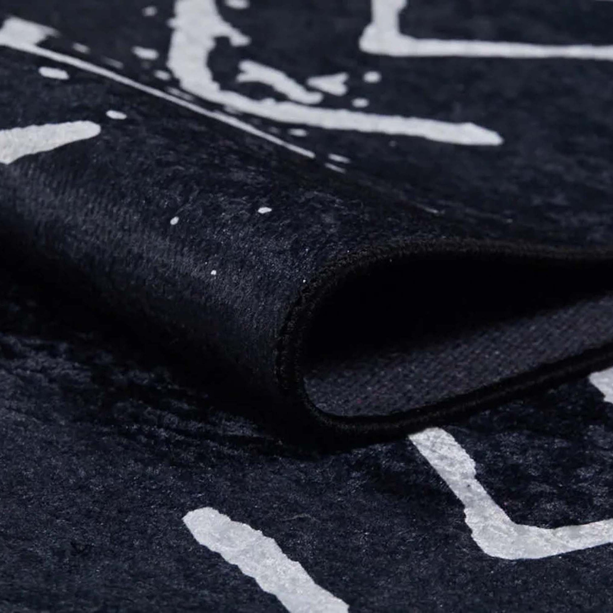 Zagra Moroccan White Black Rug