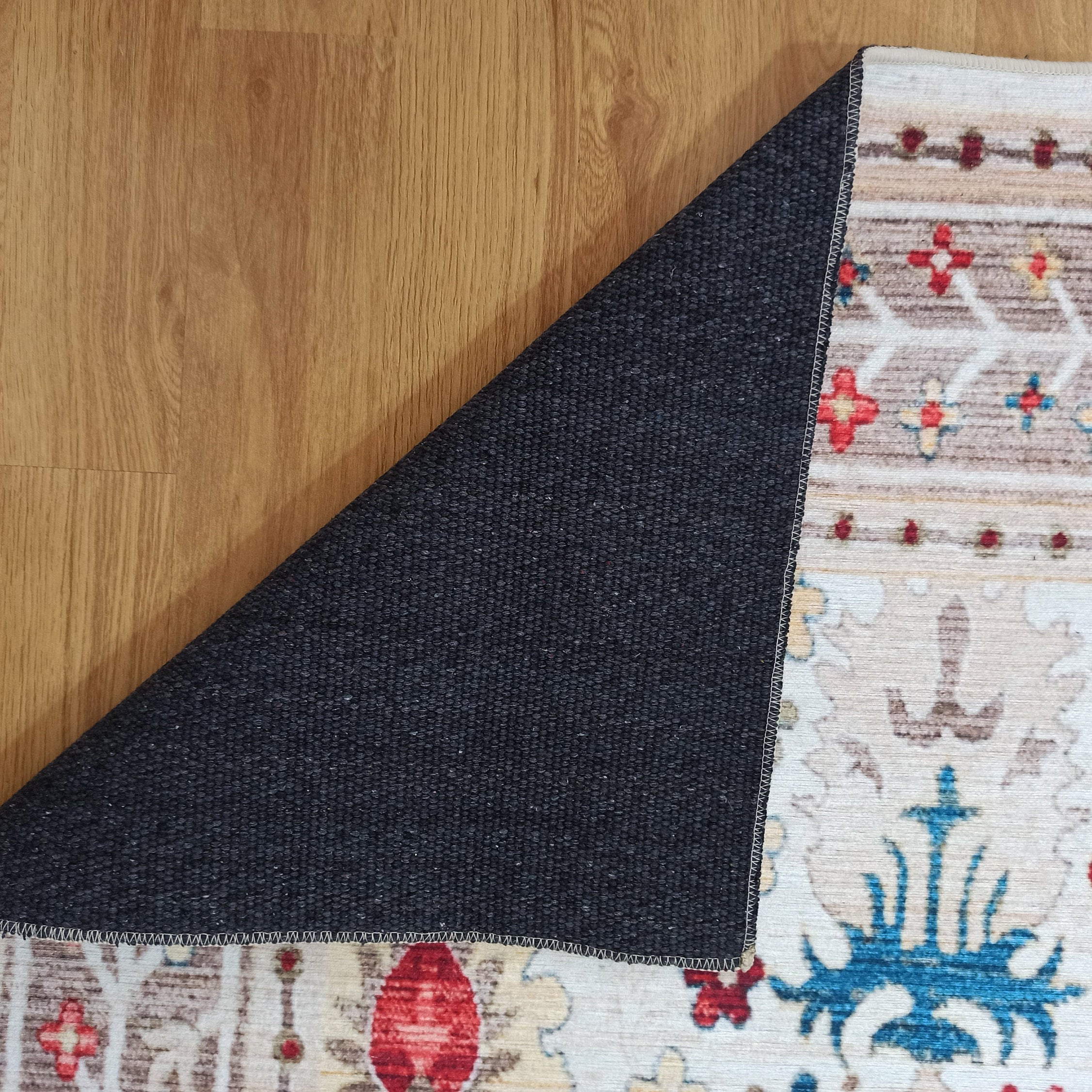 Zanan Rug Turkish Beige Ivory Vintage Colorful Pattern Rug