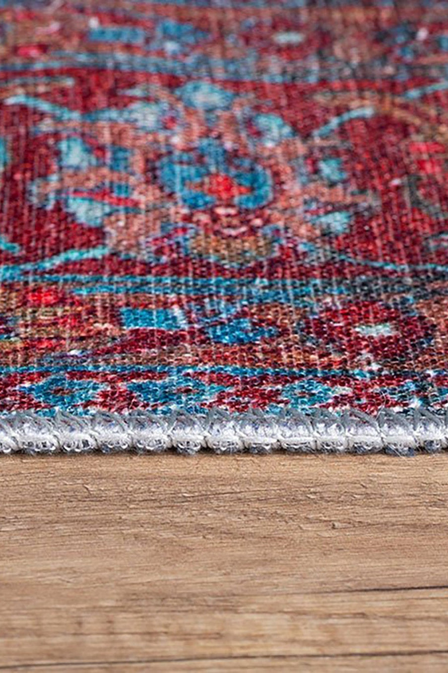 Zara Rug Persian Teal Red Rug Floral Rug