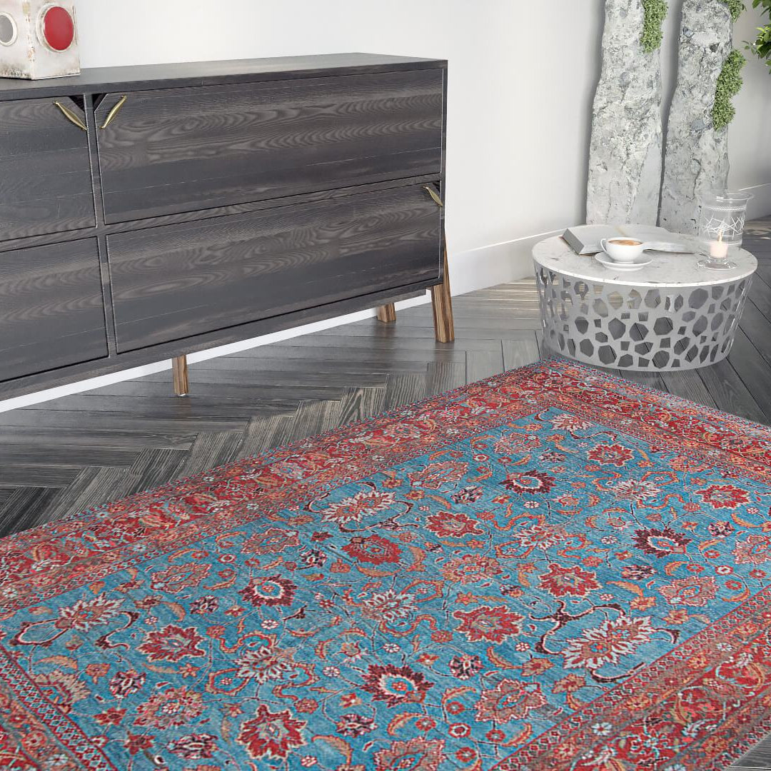 Zara Rug Persian Teal Red Rug Floral Rug