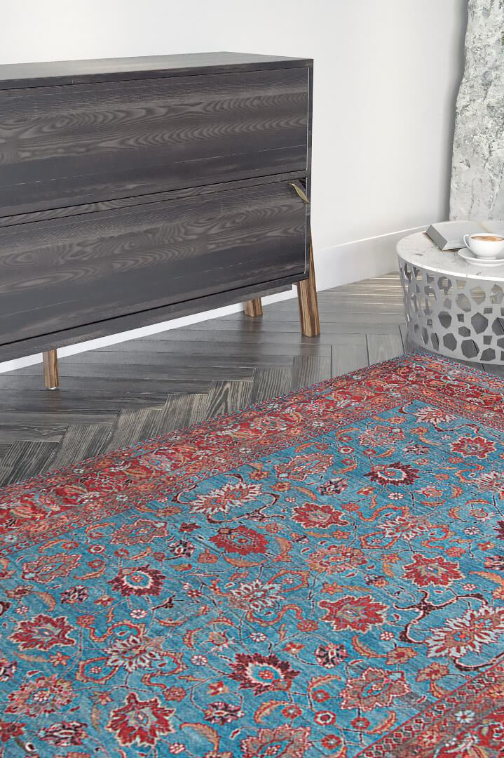 Zara Rug Persian Teal Red Rug Floral Rug