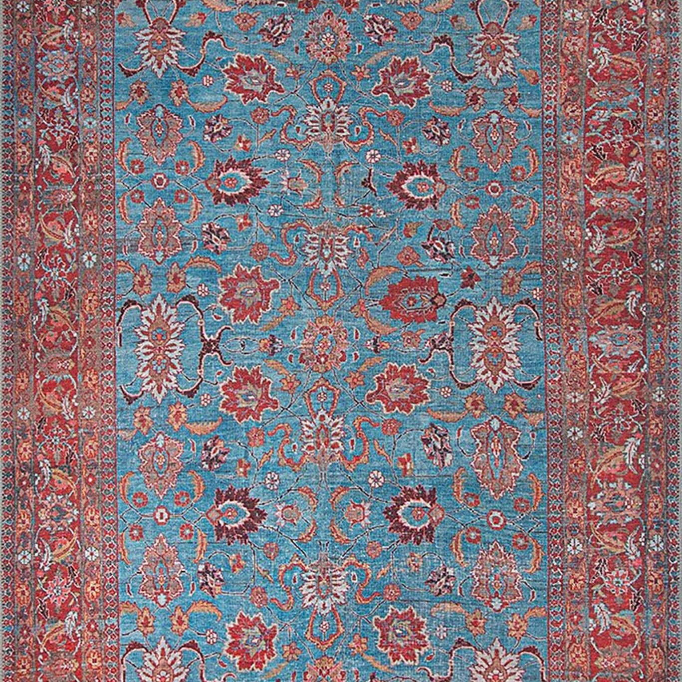 Zara Rug Persian Teal Red Rug Floral Rug