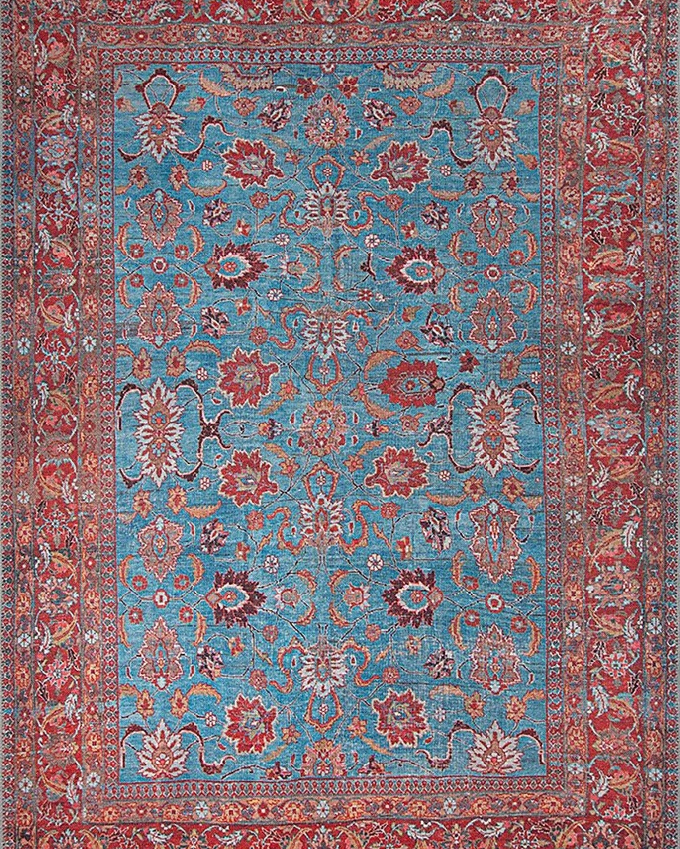 Zara Rug Persian Teal Red Rug Floral Rug