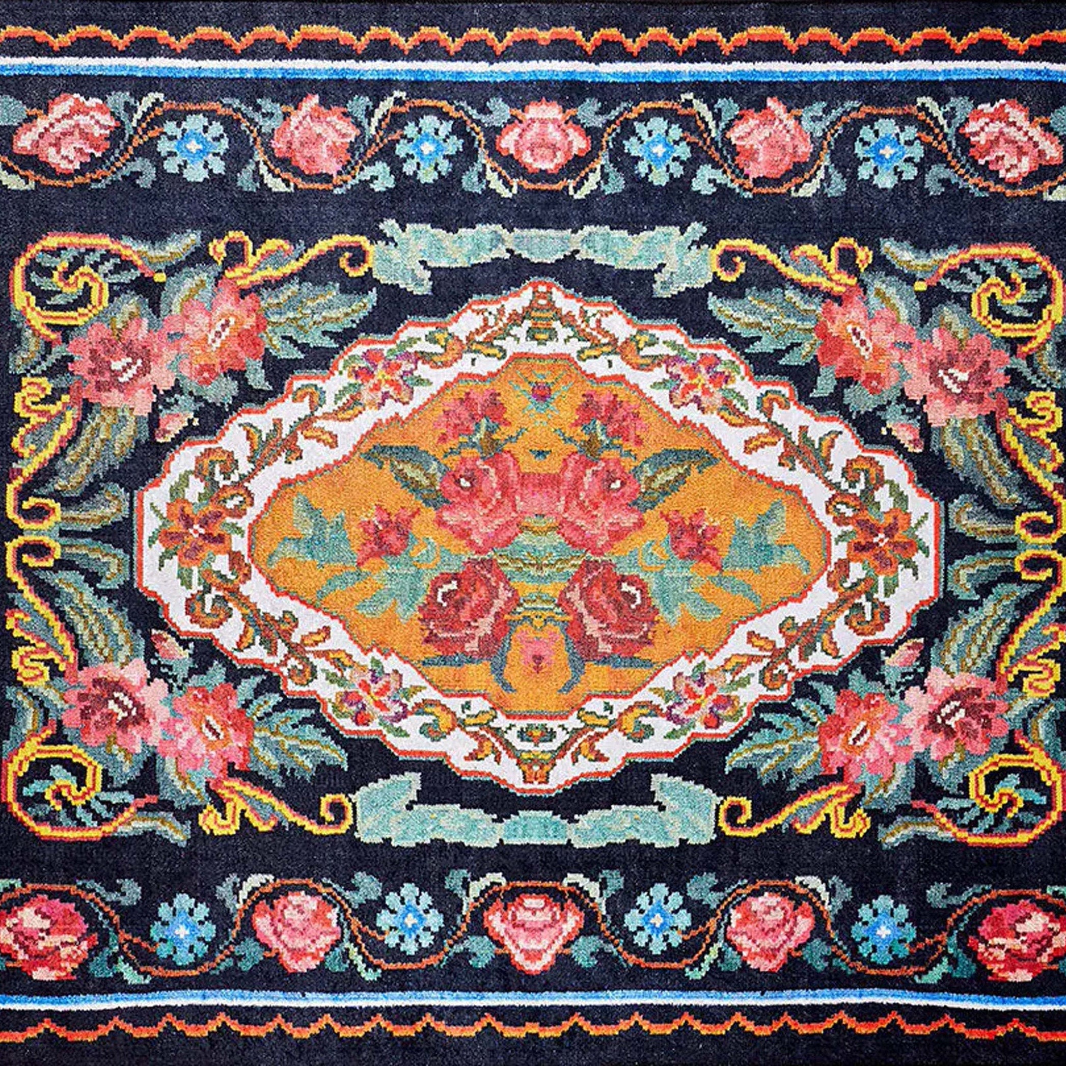 Zarka Turkish Colorful Karabagh Rug