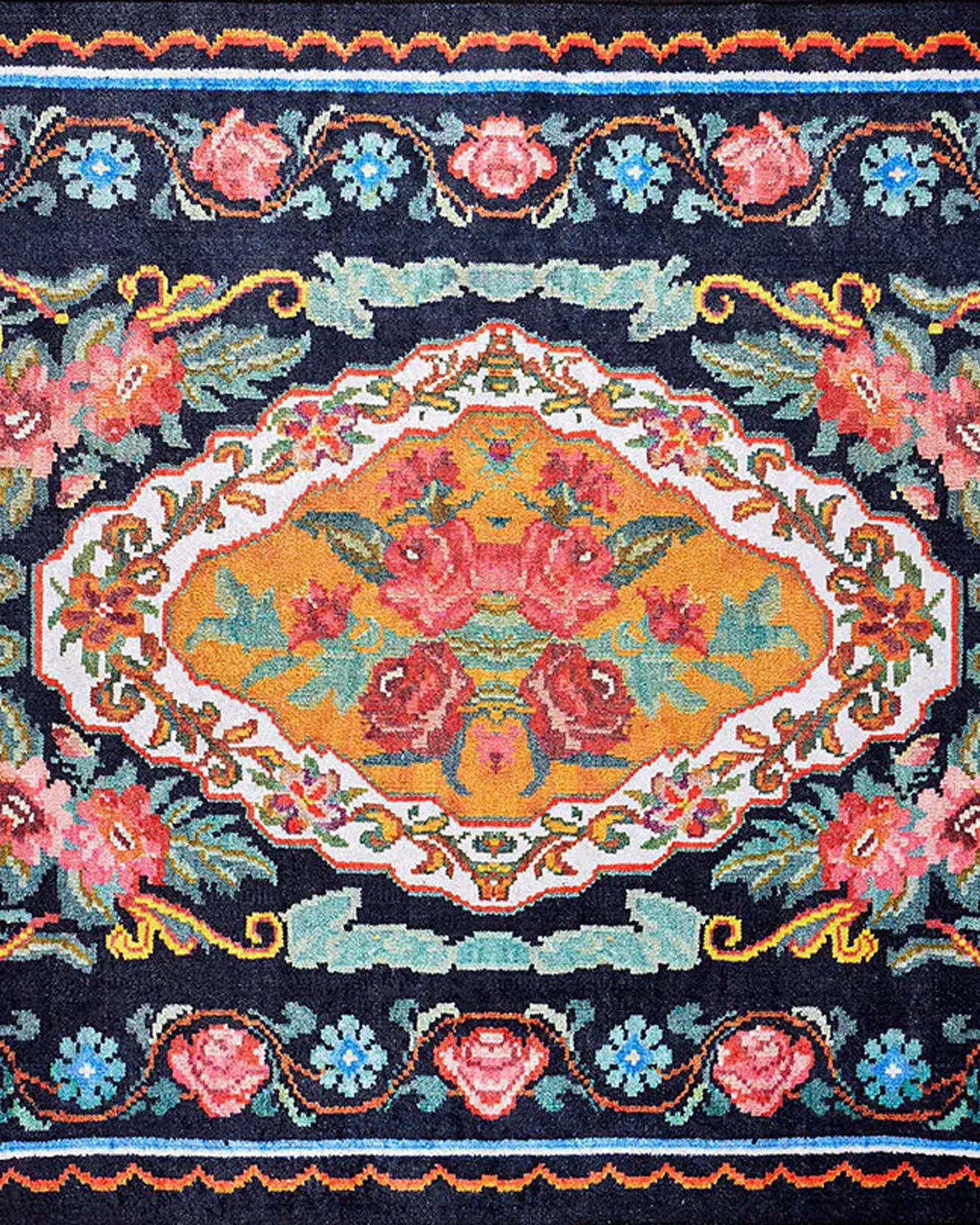 Zarka Turkish Colorful Karabagh Rug